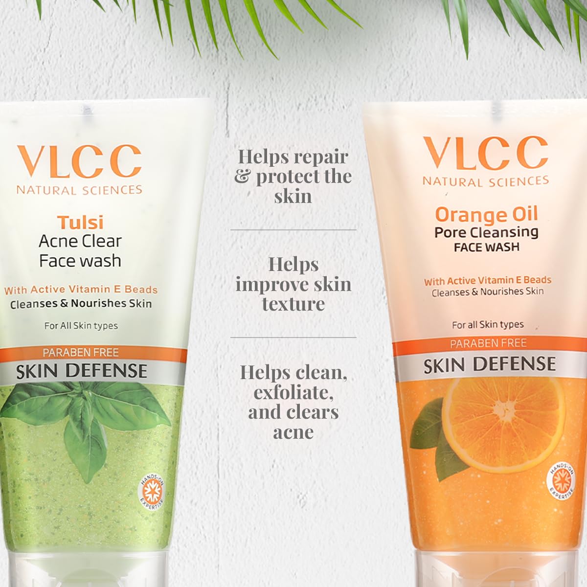 VLCC Holy Basil + Orange Oil Face Wash Combo for Acne & Pore Cleansing | Clears Pimple, Clogged Pores & Oil | Reduces Breakouts