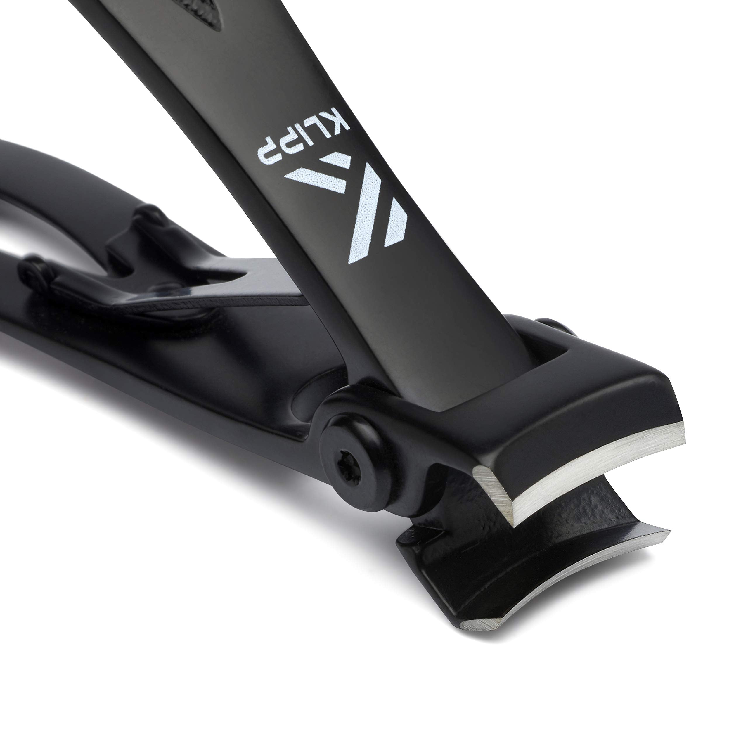 KLIPP Toenail Clippers – 15mm Wide Jaw Stainless Steel Cutter for Thick Nails, Black, Model KLP-JNC, Ideal for Seniors