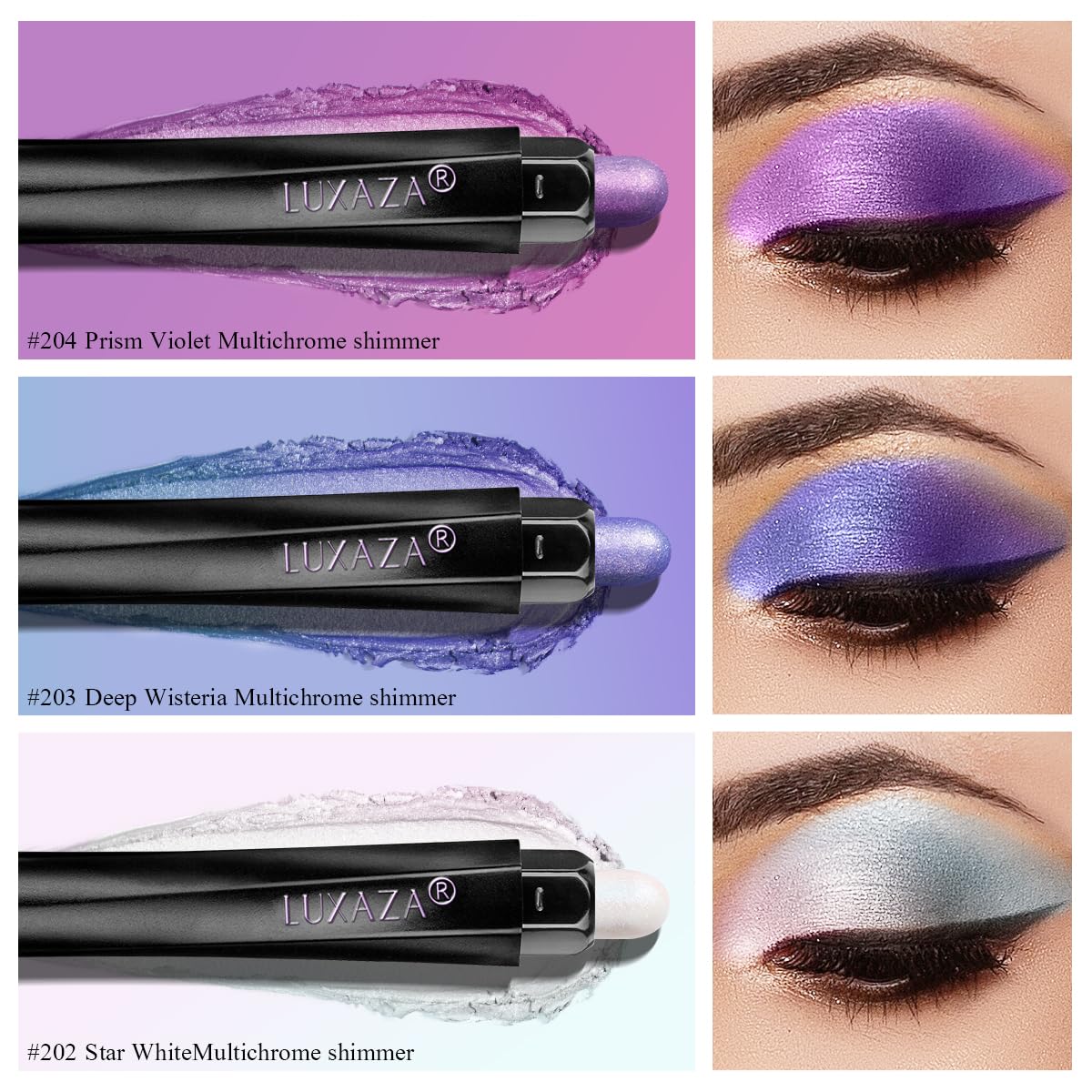 Luxaza 3Pcs Eyeshadow Stick,Pro Longwear Cream Eye Shadow Sticks Pencils Set-Gradient Set