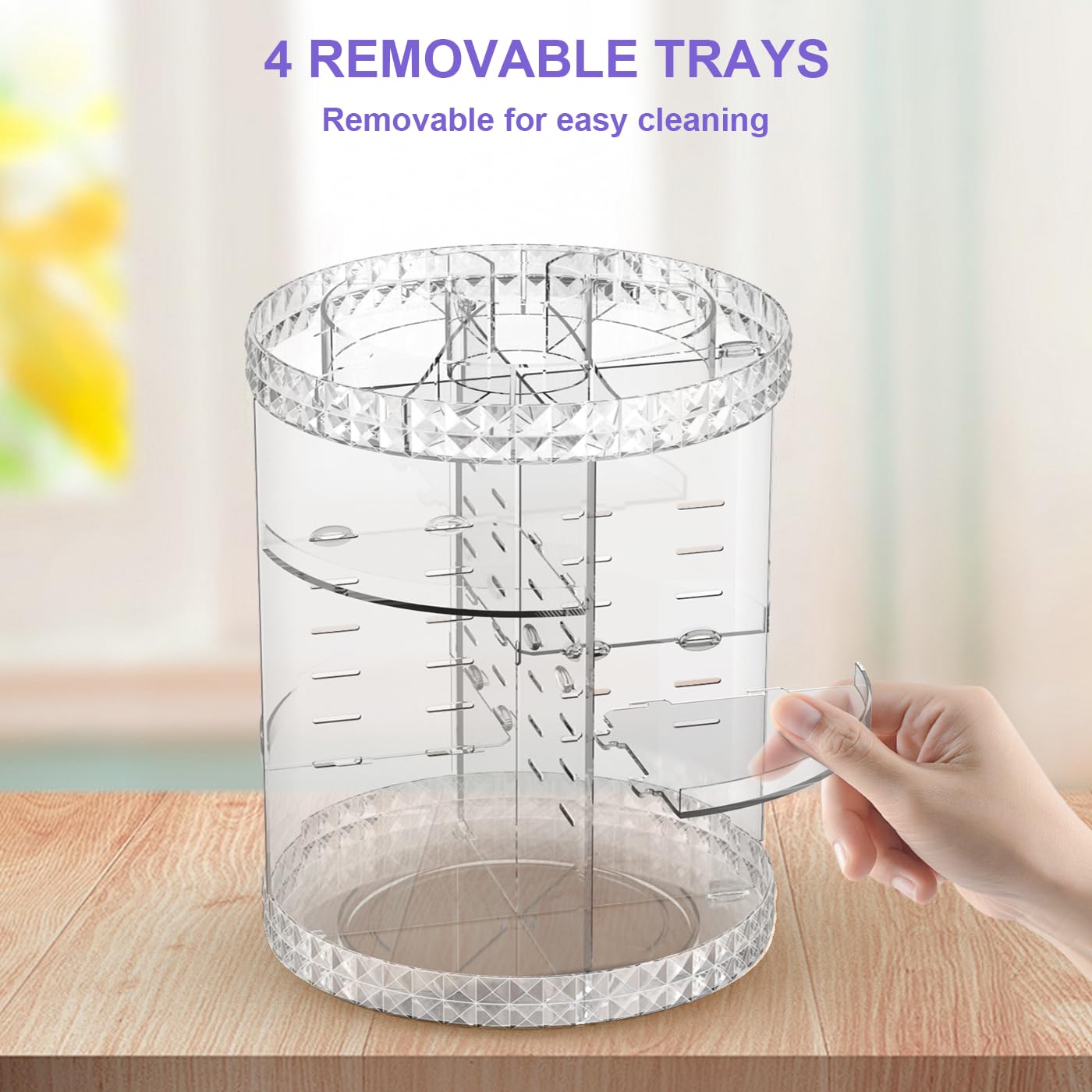 Dencert 360 Rotating Makeup Organizer, Large Capacity Cosmetic Organizer Perfume Organizer Diy Placement Make Up Organizer And S