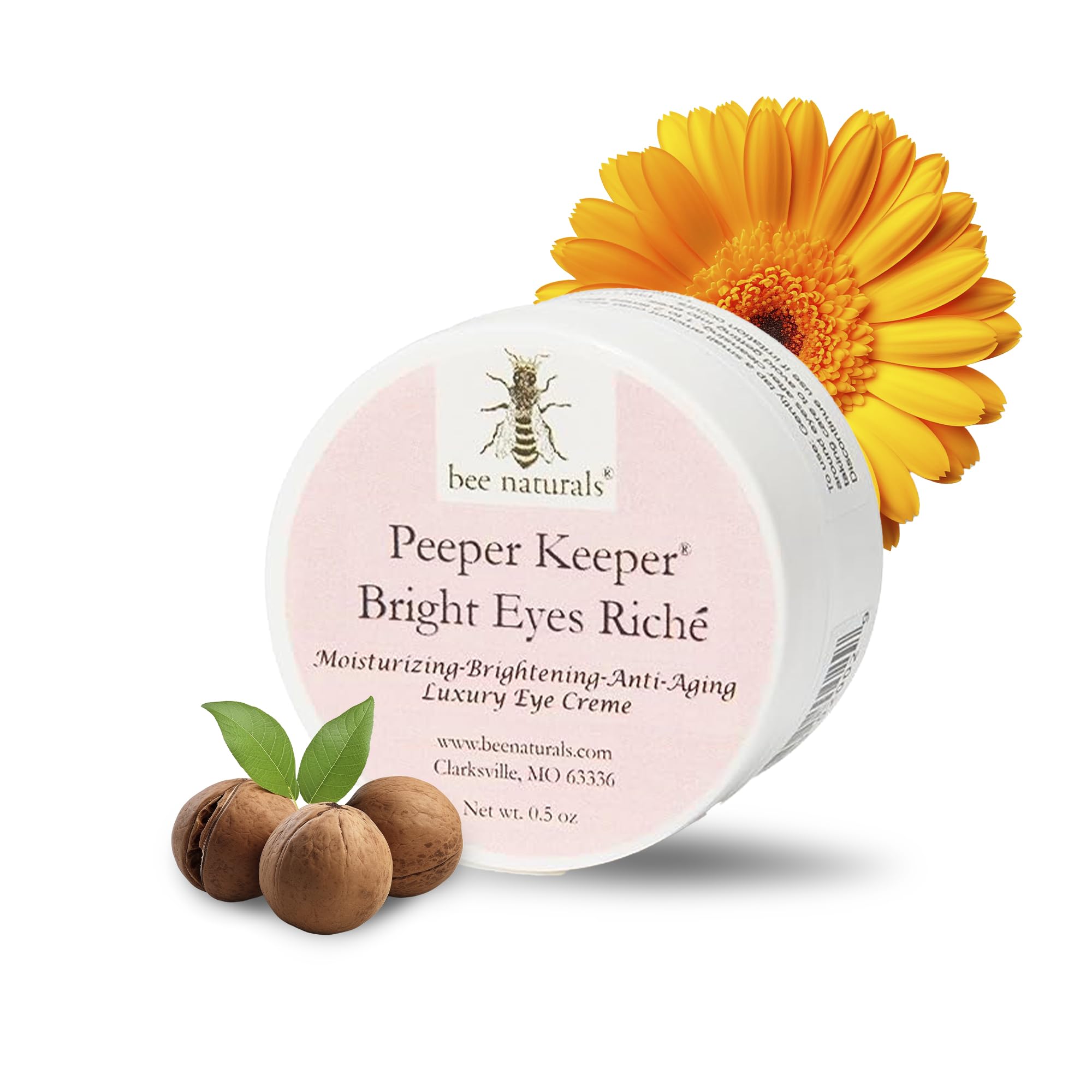 Bee Naturals Peeper Keeper Bright Eyes Riche Eye Crme - Hydrates & Reduces Fine Lines with Wheat Germ, Sesame Oil, Calendula Ant