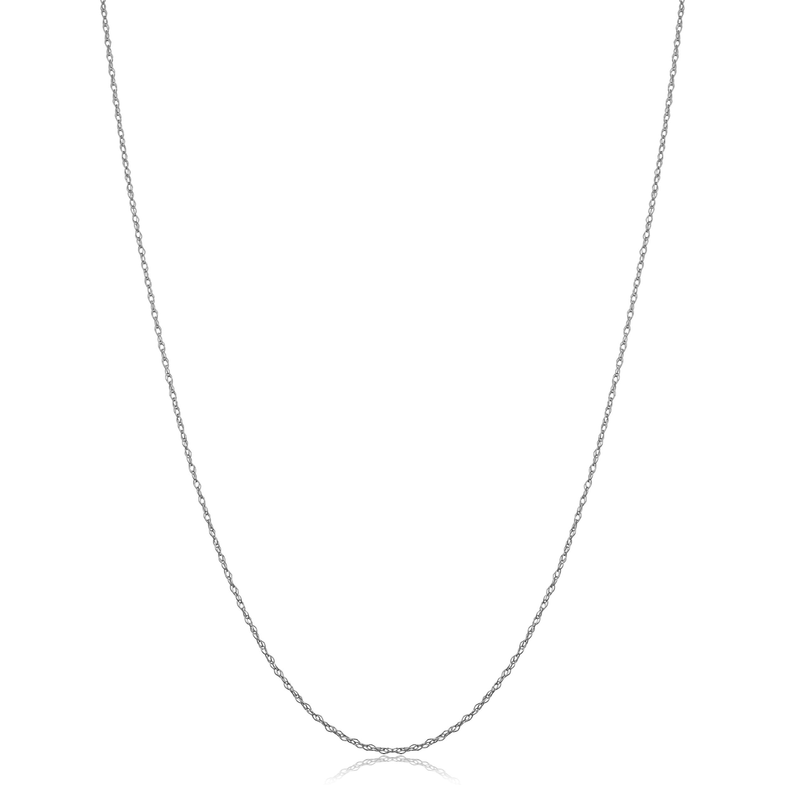 Kooljewelry 14k White Gold Rope Chain Pendant Necklace (0.7 mm, 20 inch)