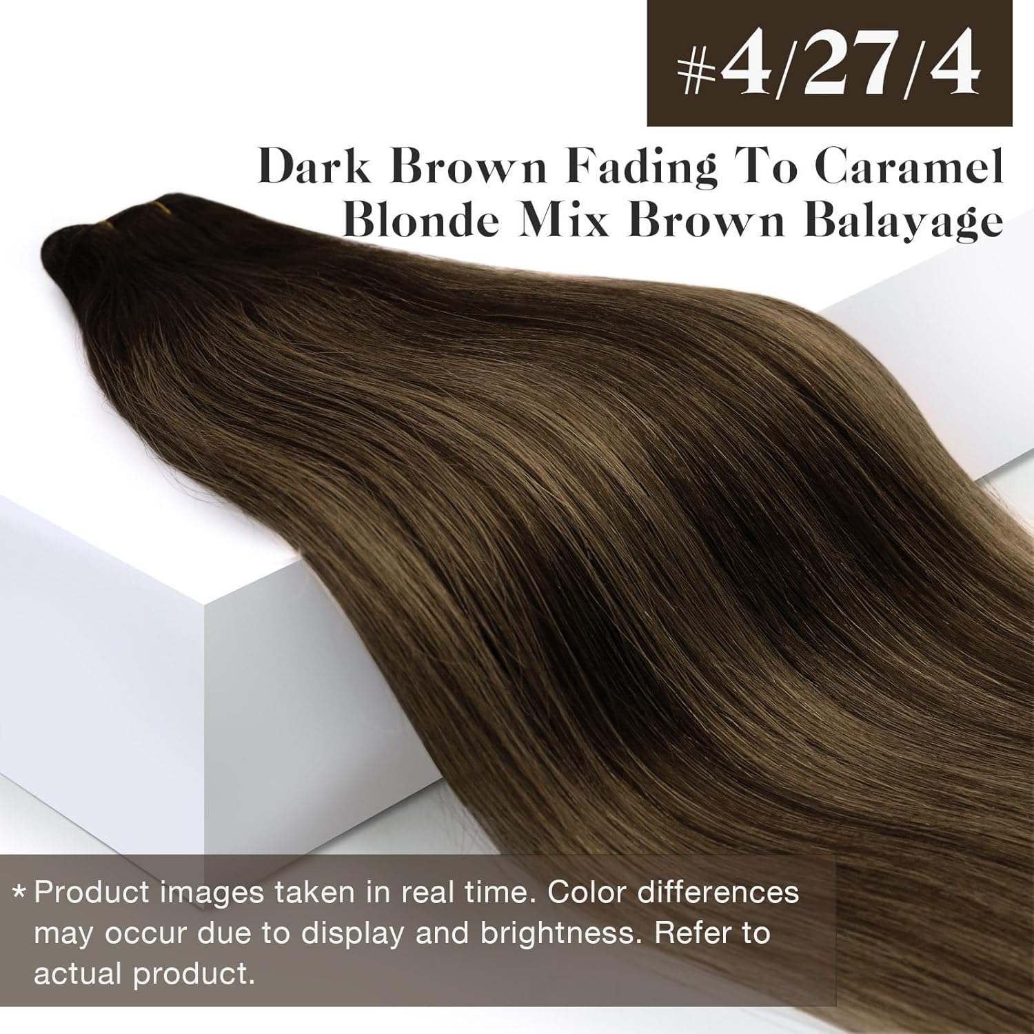 Sunny Weft Hair Extensions Sew in Ombre Hair Extensions Balayage Hair Wefts Human Hair Sew in Extensions Dark Brown Ombre Carame