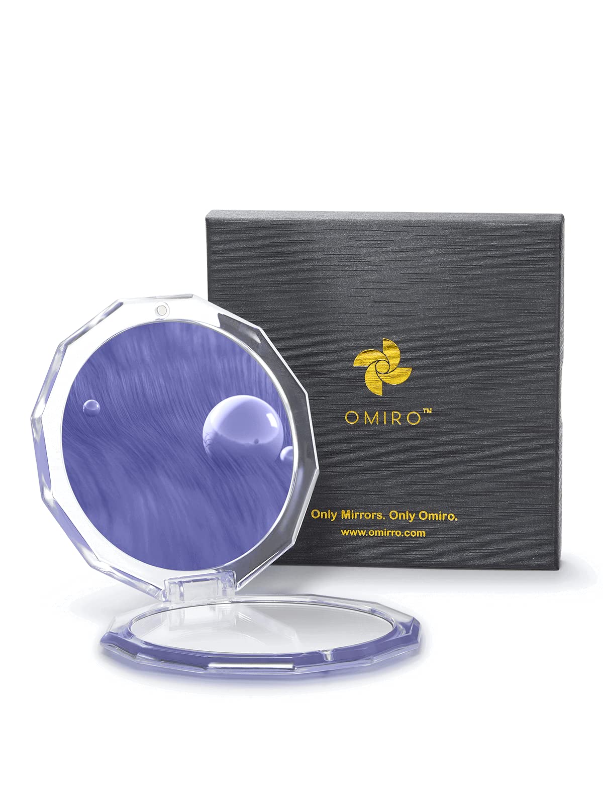 Omiro Compact Mirror, 3'' 1X/10X Magnification Mini Folding Makeup Mirror For Purses (Color Of The Year 2022 - Very Peri)