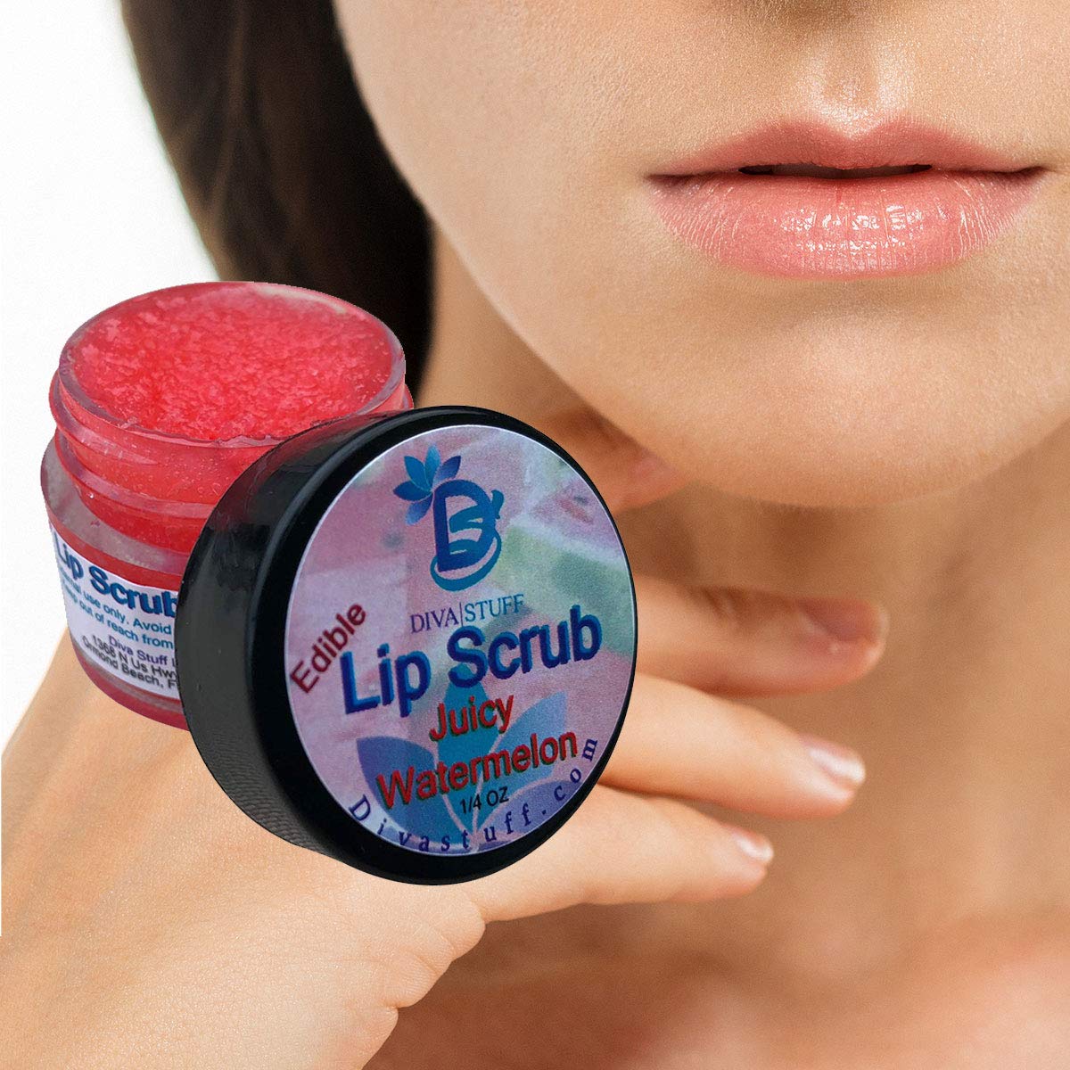Diva Stuff Ultra Hydrating Lip Scrub For Soft Lips, Gentle Exfoliation, Moisturizer & Conditioner, Juicy Watermelon -  Oz (Made