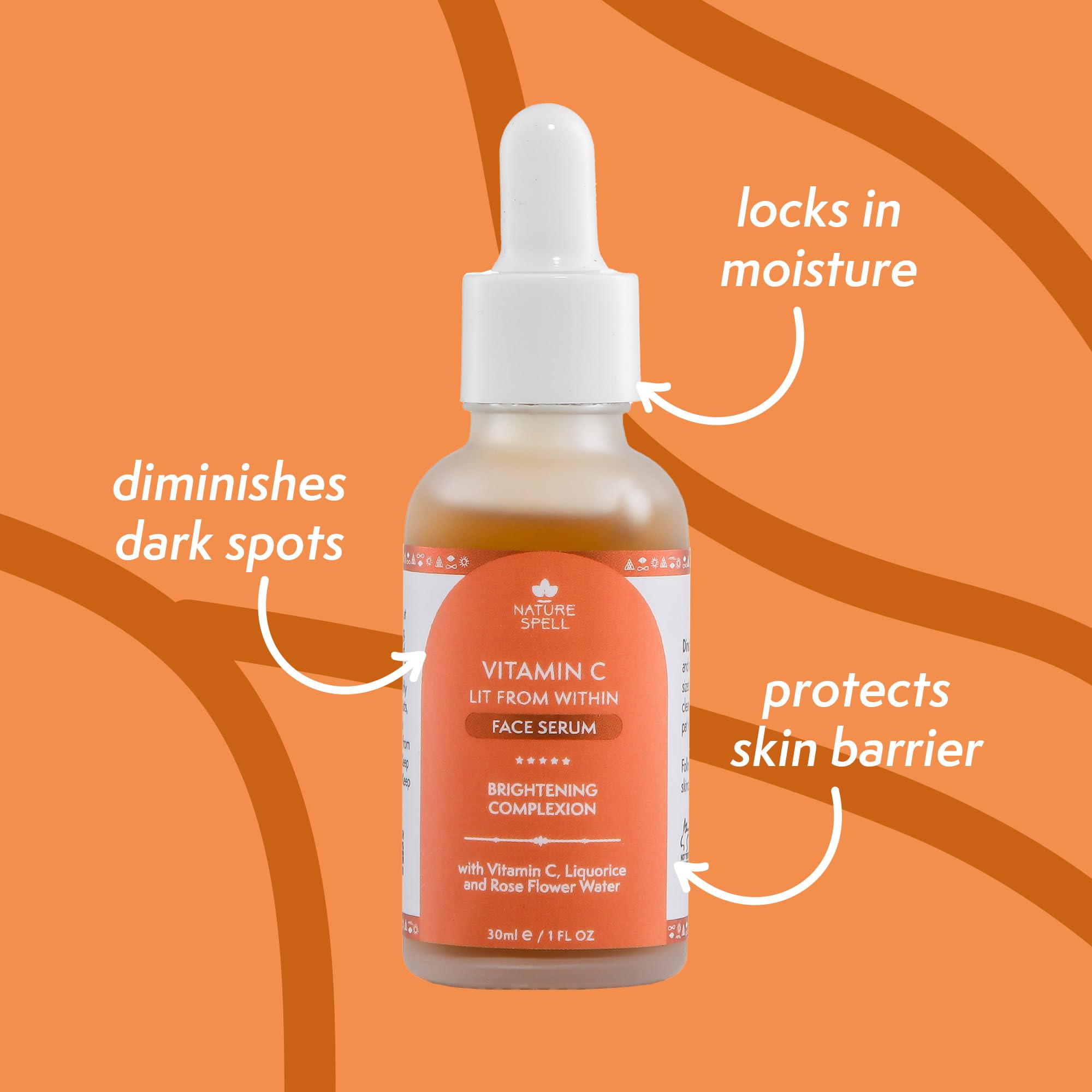 Nature Spell Pure Vitamin C Face Serum 1 Fl Oz - Brightens Skin - Minimise Enlarged Pores - Dark Spot Corrector - Anti Aging Ser