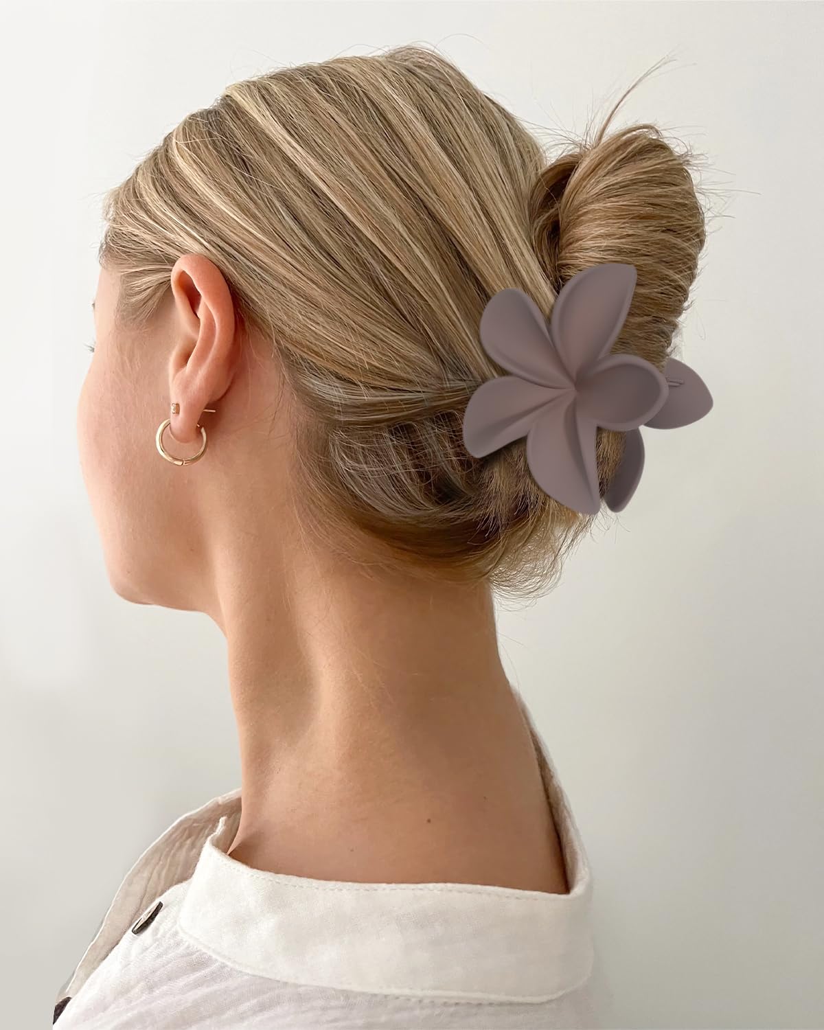 Kivzex Hawaiian Flower Hair Claw Clip For Women Girls 6 Pcs Large Plumeria Flower Hair Clips For Thick Thin Hair Hawaii Hair Acc