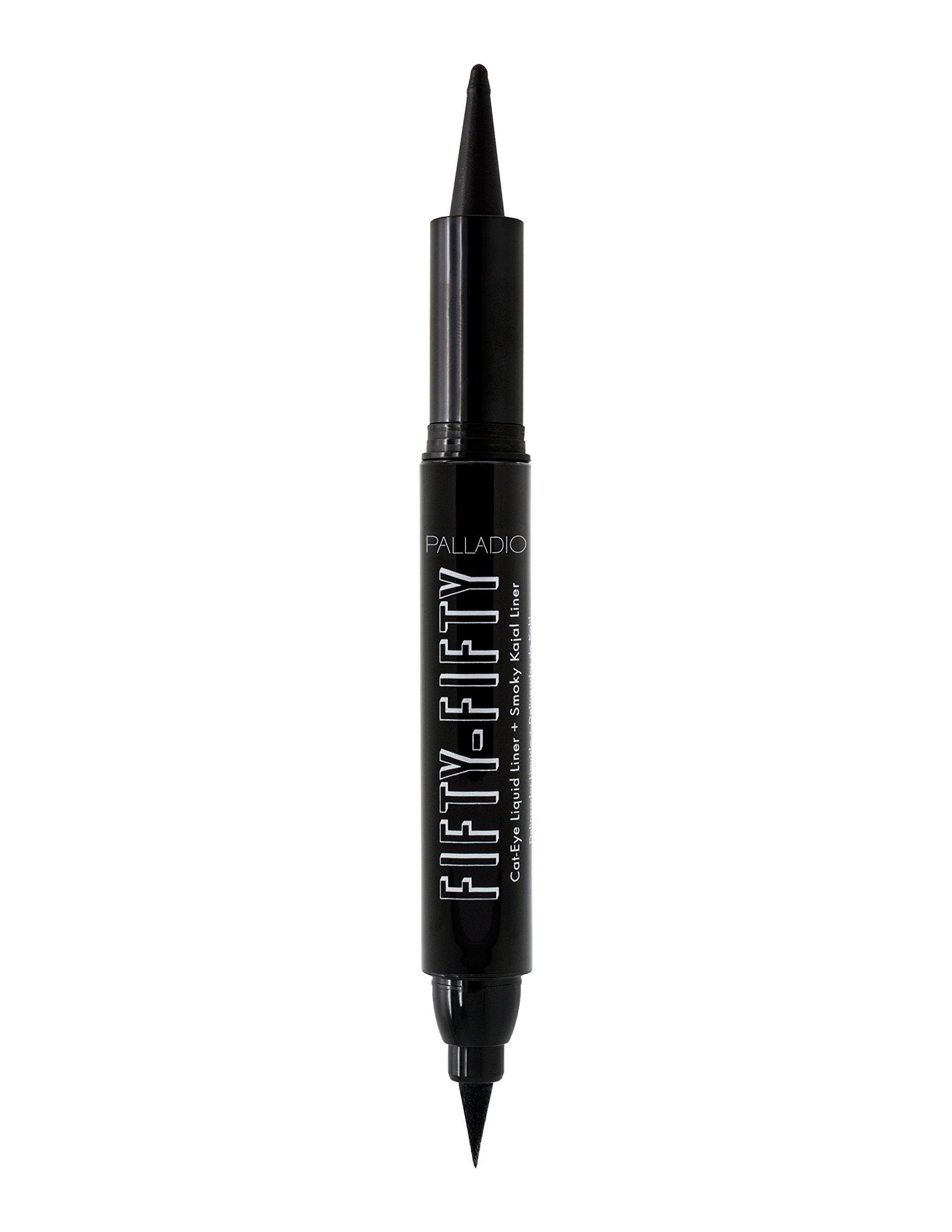 Palladio Fifty-Fifty Eye Liquid Liner, Dual Ended, Professional Eye Styling, Ultra-Soft Kajal Crayon And Super Precise Fiber Tip
