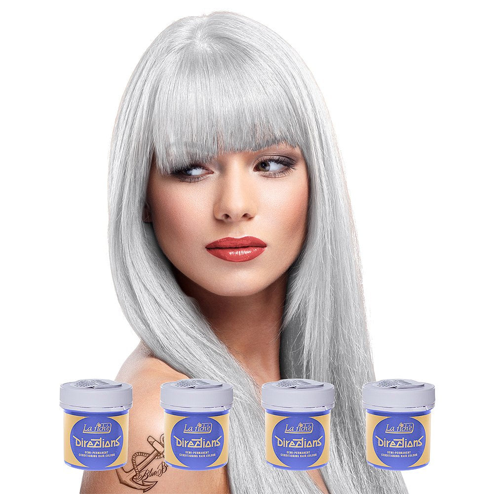 4 x La Riche Directions Semi-Perm Hair colour White Toner (ALL cOLOURS Avail) 4x 88ml by La Riche Directions