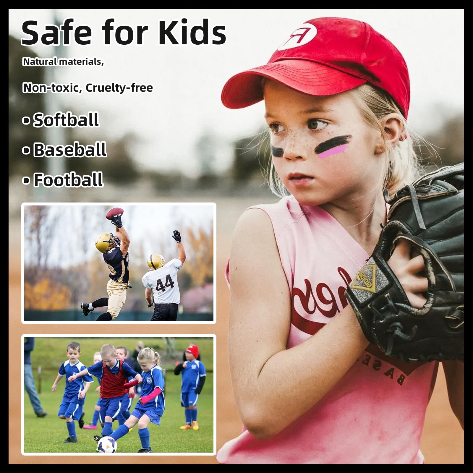 Hosaily Eye Black Stick, Green Eyeblack Sporting Face Paint For Softball Baseball Football Lacrosse Long Lasting Cream Face Body