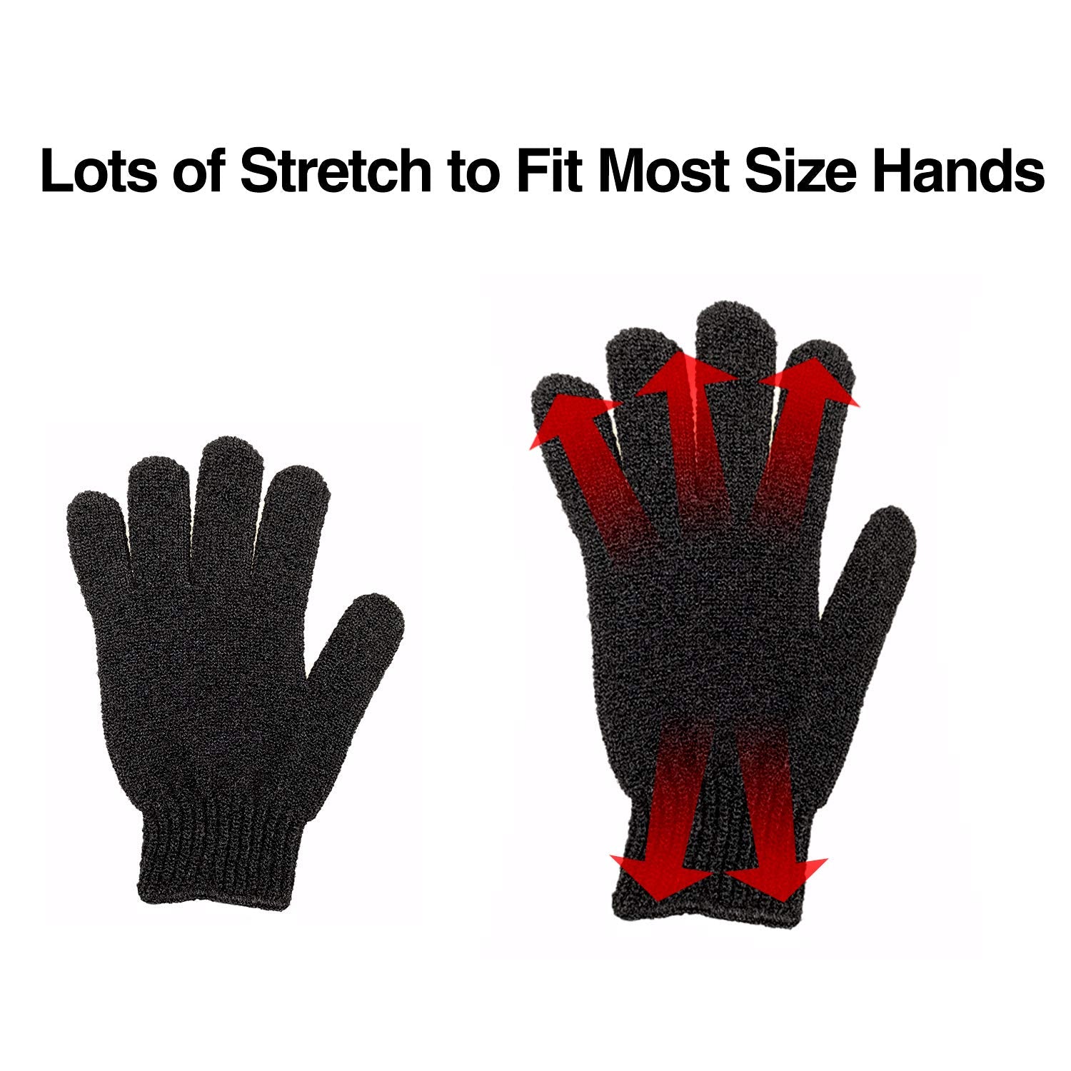 10Pairs Exfoliating Gloves - Premium Black Double Sided Scrub Wash Mitt For Bath Or Shower - Luxury Spa Exfoliation Accessories