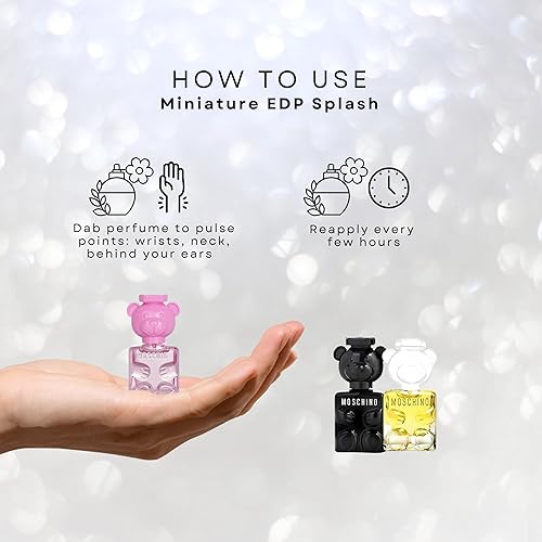 Moschino 3 Pcs Toy Mini Set: Toy Boy 5 Ml Eau De Parfum + Toy 2 Bubble Gum 5 Ml Eau De Toilette + Toy 2 5 Ml Eau De Parfum.