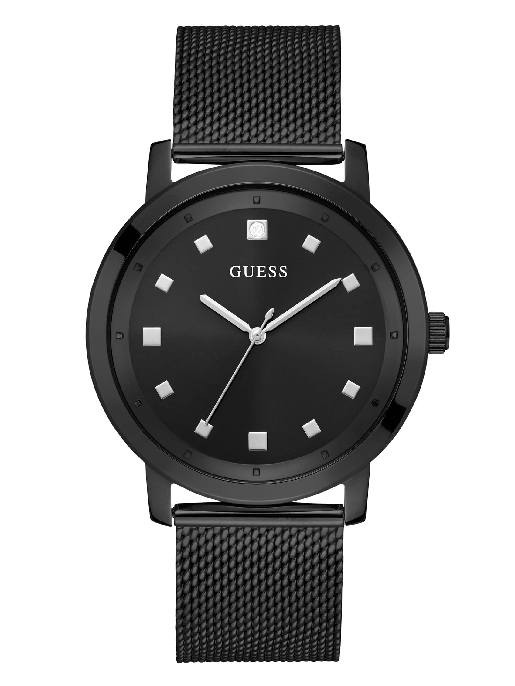 Guess Men Black Round Brass Dial Analog WatchU1352G2M