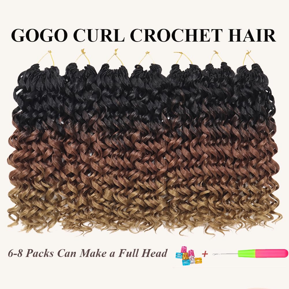 Gogo Curl Crochet Hair 7 Packs Water Wave Crochet Hair For Women 8 Inch Short Curly Crochet Braids Hair Deep Wave Braiding Hair