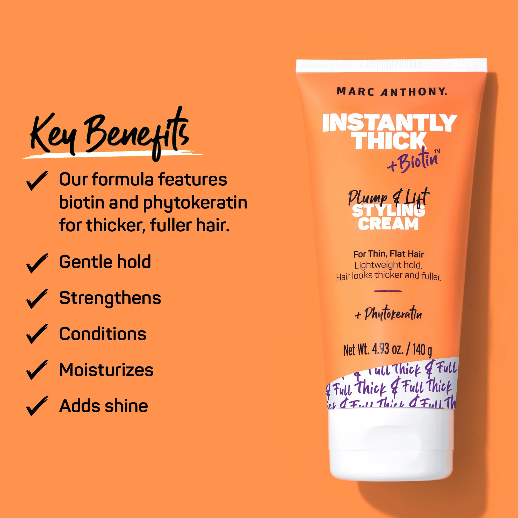 Marc Anthony Styling Hair Cream - Biotin & Vitamin E, Lightweight Hold, 4.93 oz, White, Model FJFIEJFOK221, Volumizing for Thin Hair
