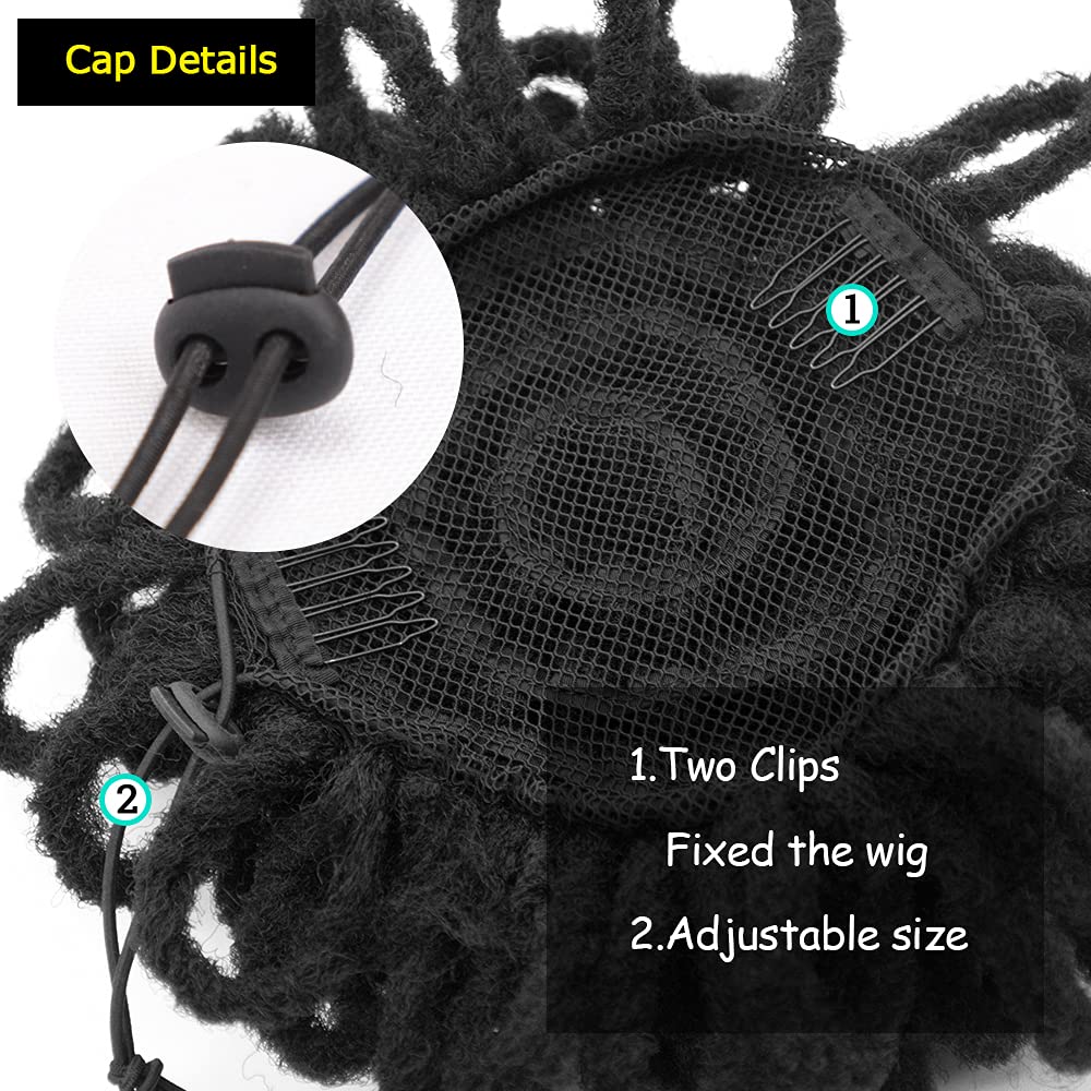 Kgbfass Loc Petal Bun Dreadlock Drawstring Ponytail Curly Faux Locs Braided Ponytail Clip In Chignon Scrunchies Hairpiece For Bl