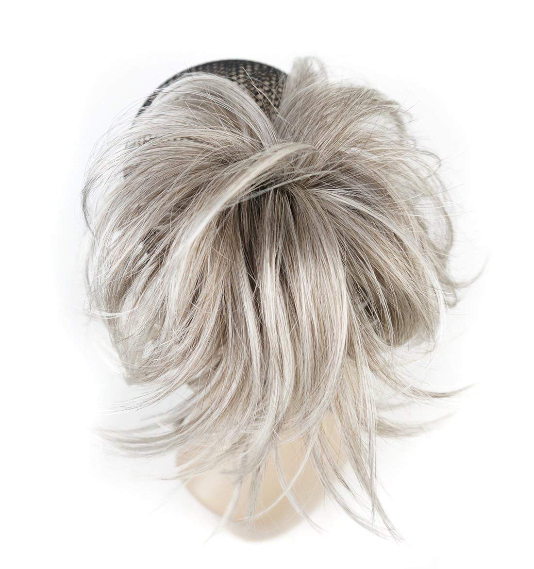 Lydell Adjustable Messy Style Ponytail Hair Extension Synthetic Hair-Piece with Jaw Claw Amzing Shape For You #48T Light Gray wi