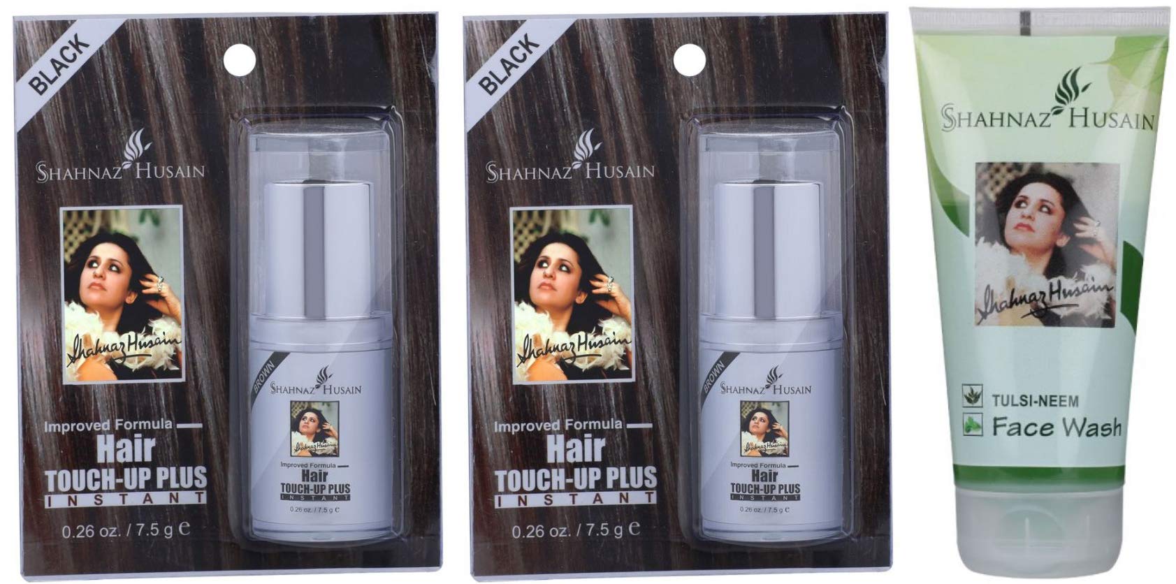 Shahnaz Husain Hair TouchUp Plus Black  7.50Gm (Pack Of 2)
