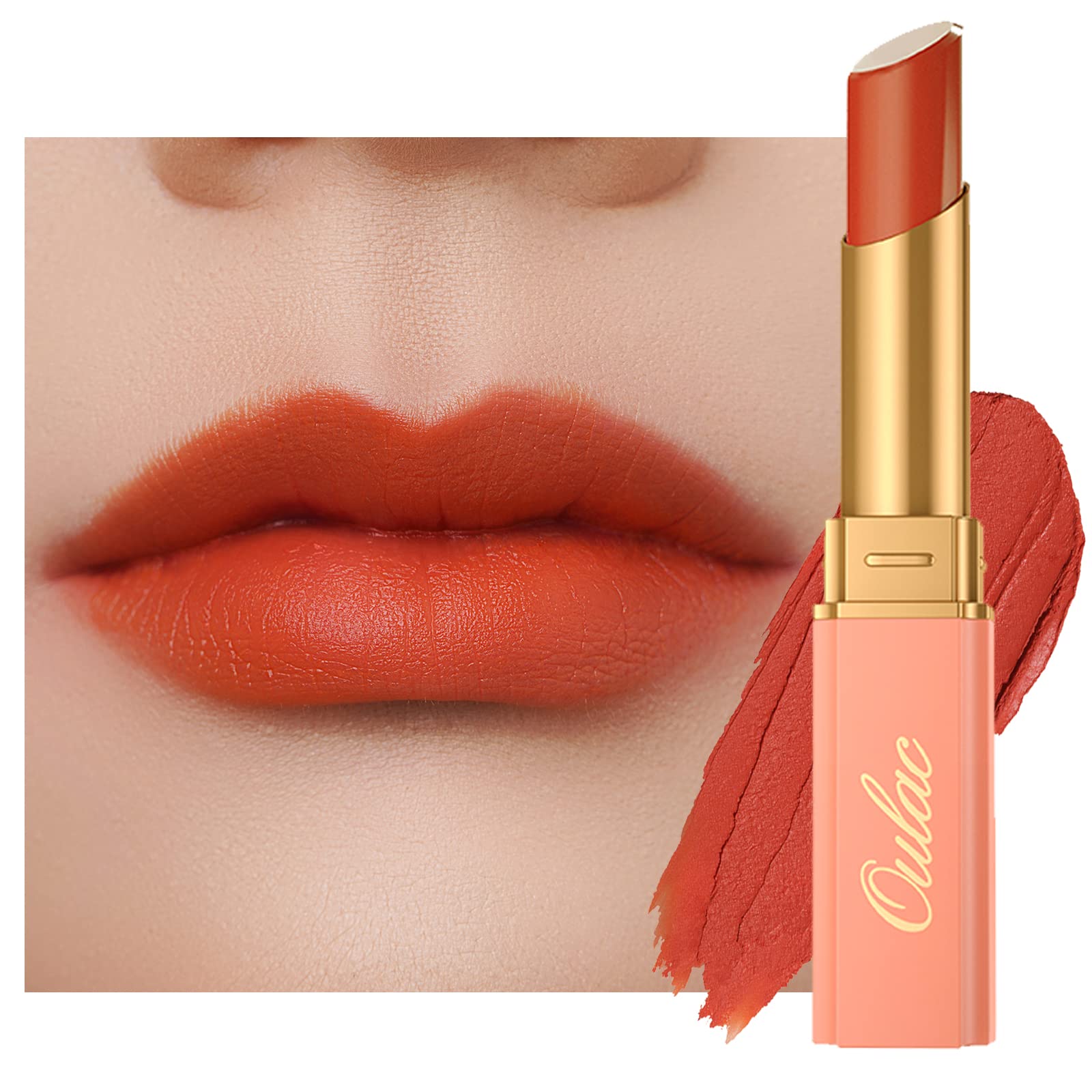 Oulac Soft Matte Lipstick For Women  Orange Coral Lipstick & Blush Duo, Cream To Powder Texture, Color Rich, Lightweight & Smoo