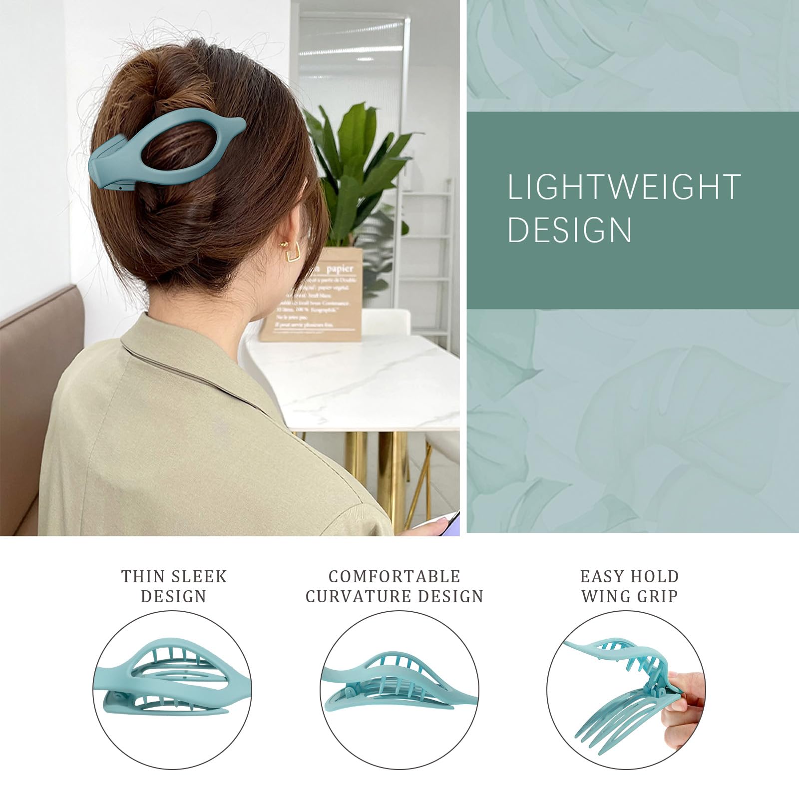 French Flat Hair Clips For Women - 6Pcs Flat Hair Claws For Thin Thick Hair Strong Hold No Slip Grip Hair Claw Clips For Women G