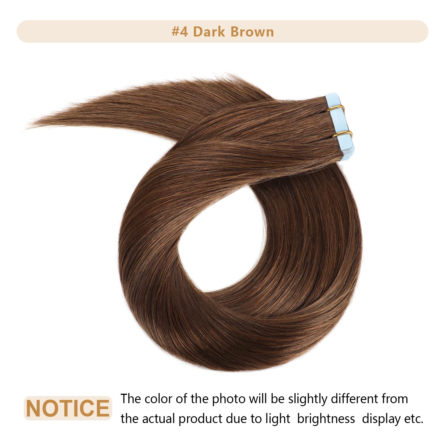 Yilite Tape In Hair Extensions Human Hair 12Inch #4 Medium Brown,Seamless Tape In Hair Extensions Remy Human Hair,Silky Straight