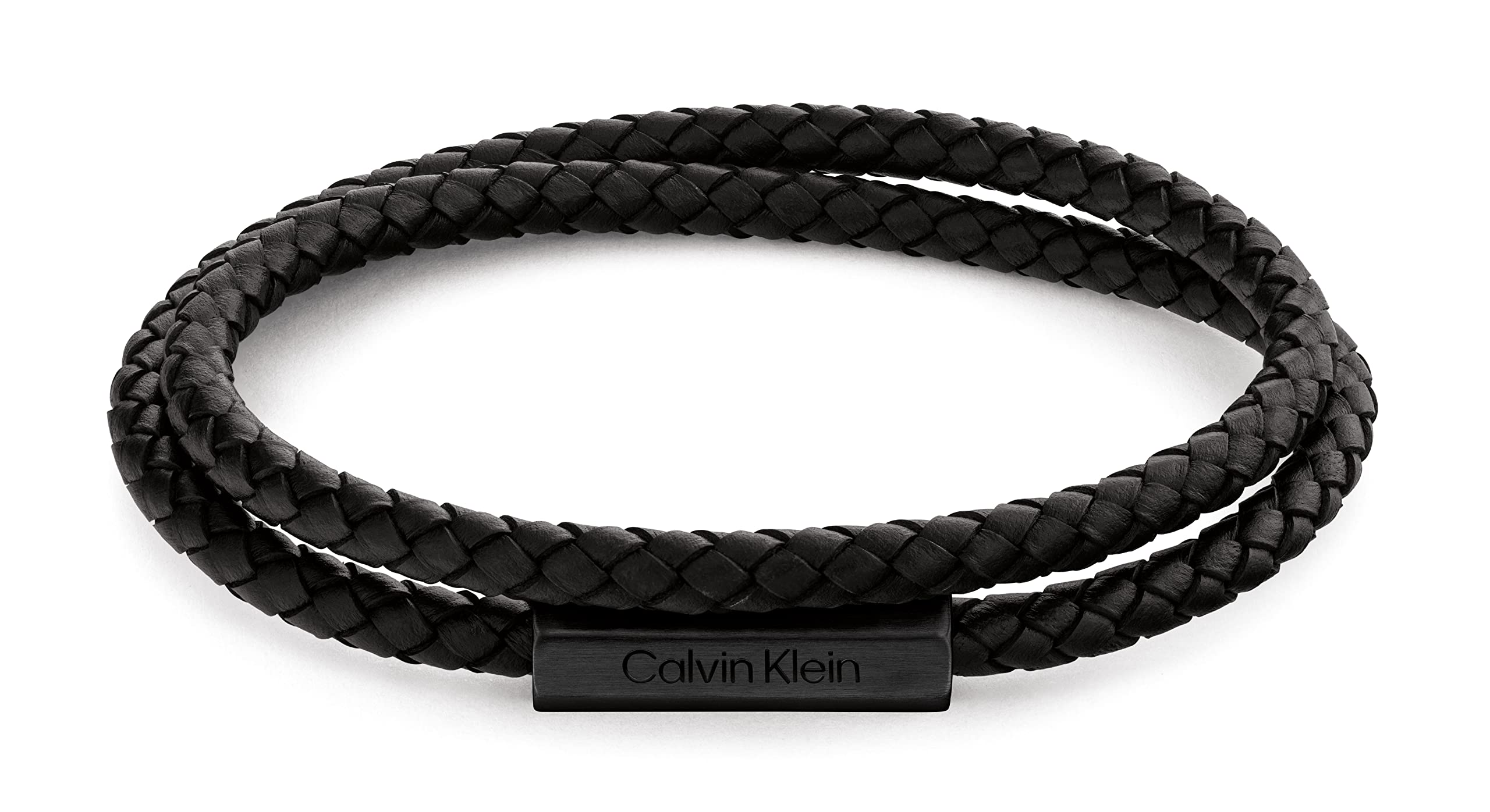 Calvin Klein Jewelry Mens Leather Bracelet Color: Black (Model: 35000209)