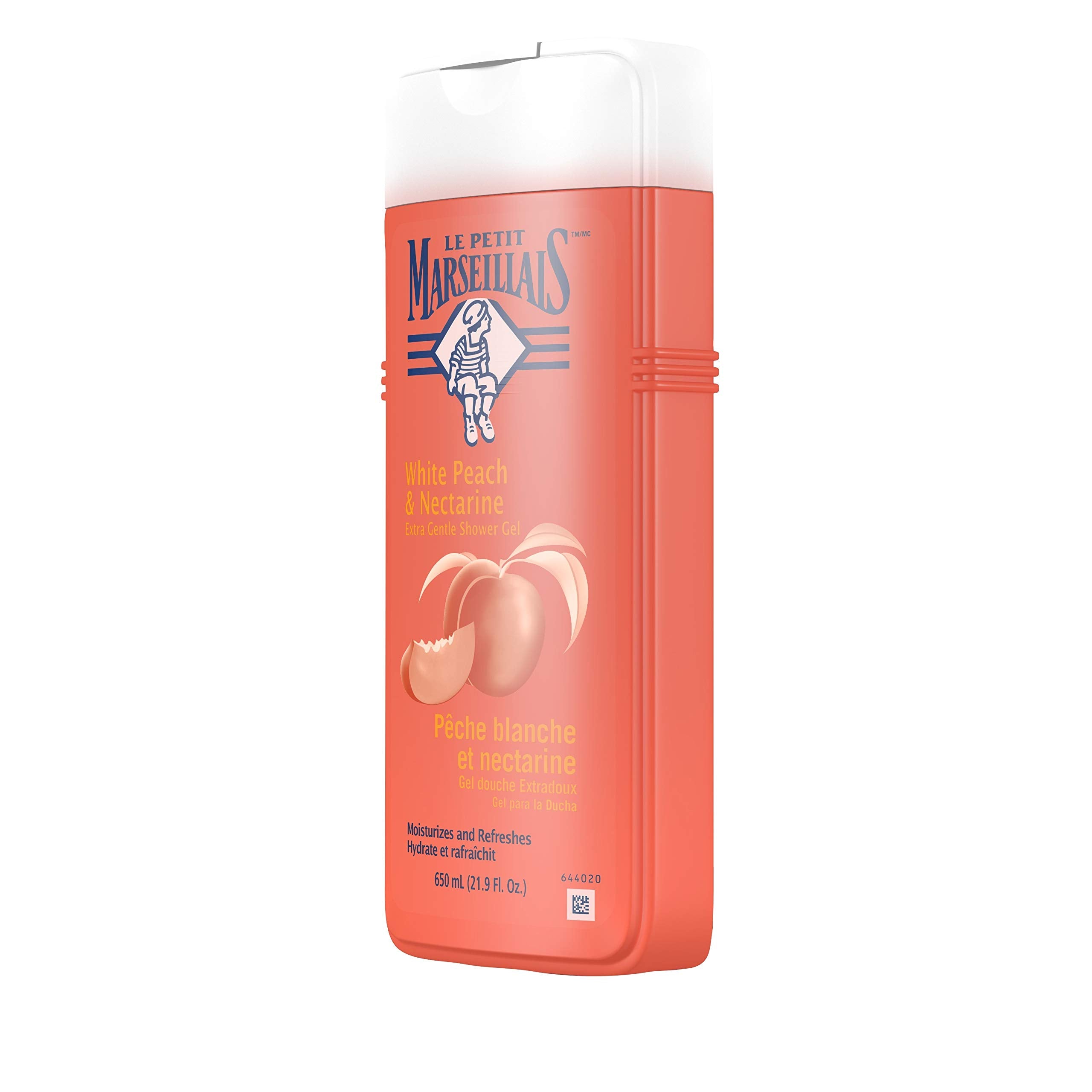 Le Petit Marseillais Extra Gentle Shower Gel with White Peach & Nectarine, Moisturizing & Nourishing French Body Wash pH Neutral
