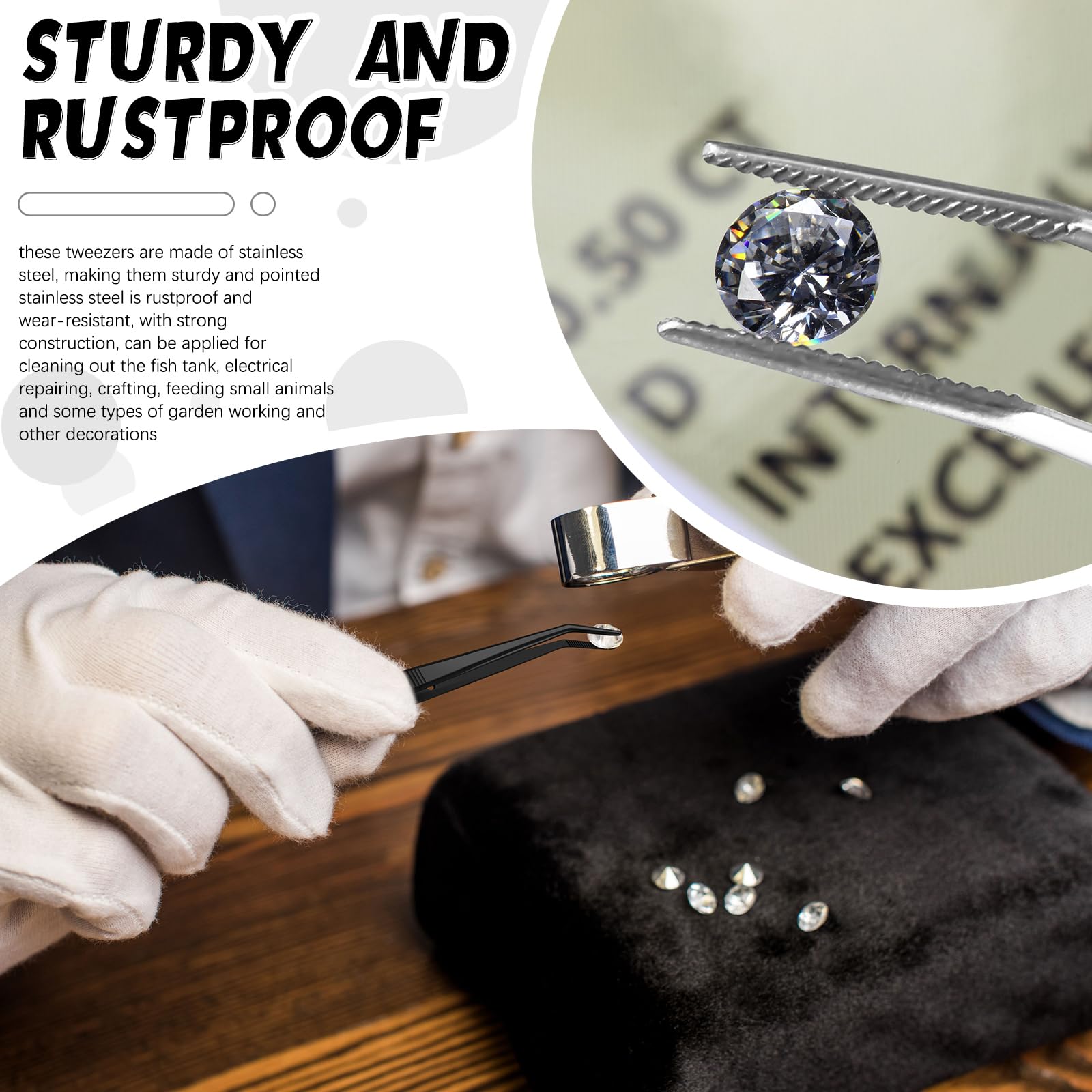 Honoson 10 Pcs Stainless Steel Tweezers With Curved Serrated Tip Multipurpose Tweezers Sewing Machine Tweezers Forceps Tweezers