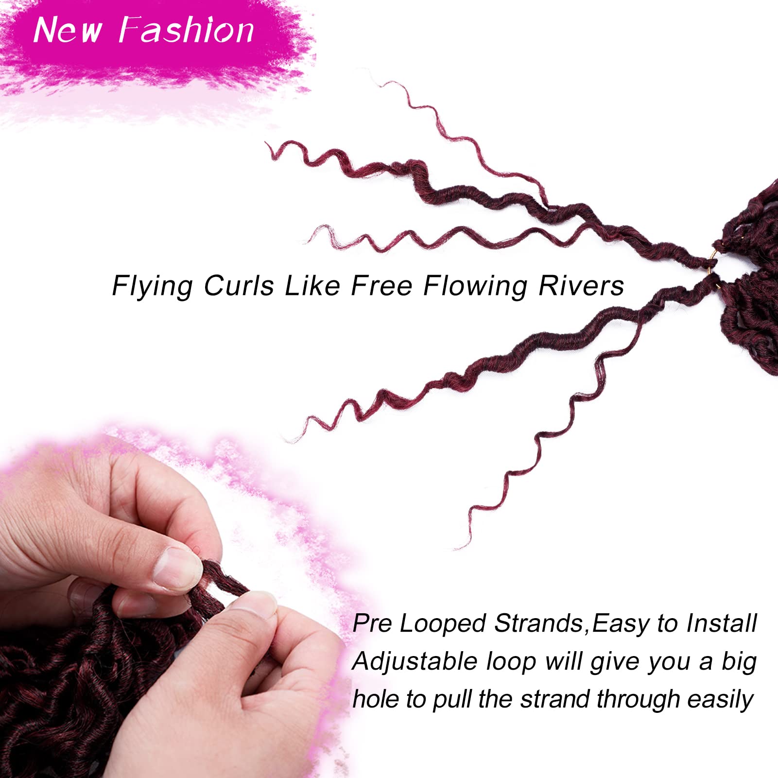 Faux Locs Crochet Hair 14 Inch Boho Goddess Locs Crochet Hair 7 Packs Pre Looped Crochet Hair For Black Women River Locs Crochet