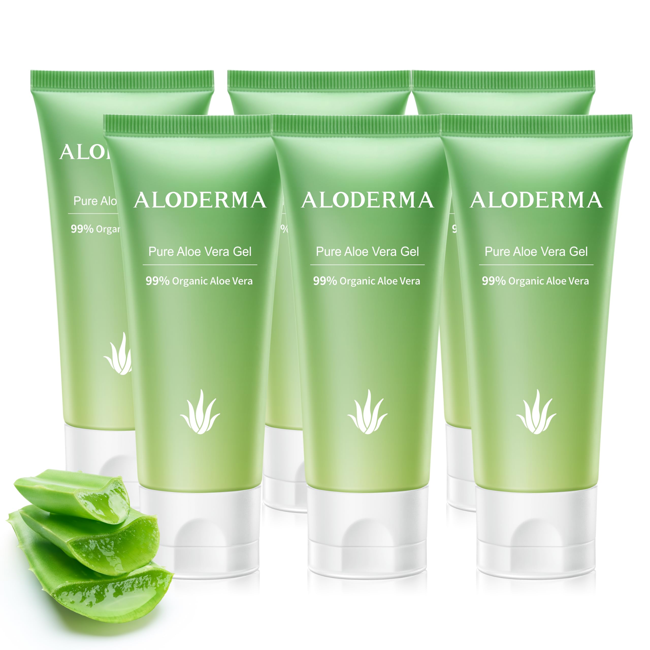 Aloderma 99% Organic Aloe Vera Gel for Face Made within 12 Hours of Harvest, Natural Hydrating Pure Aloe Vera Gel for Soothing S
