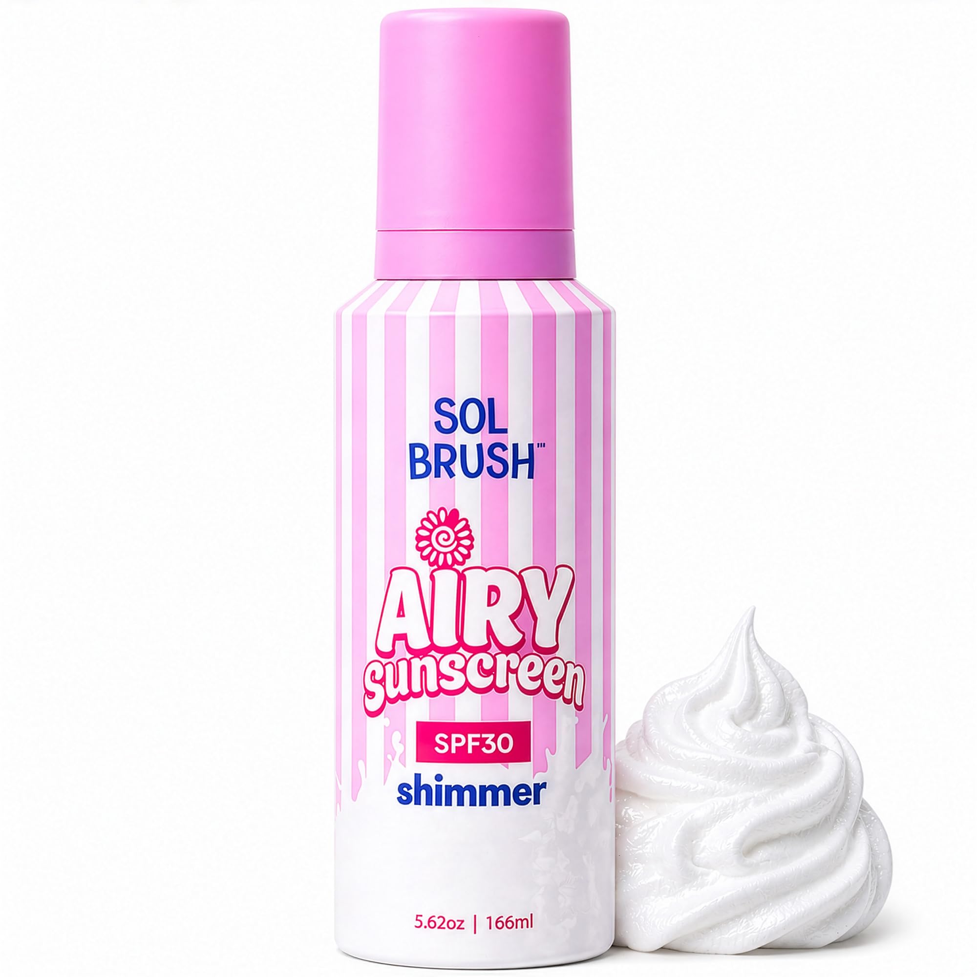 Sol Brush Airy SPF 30 Mineral Sunscreen, 15% Zinc Oxide, Weightless Body Sunscreen, Broad Spectrum UVA UVB Protection, Hydrating