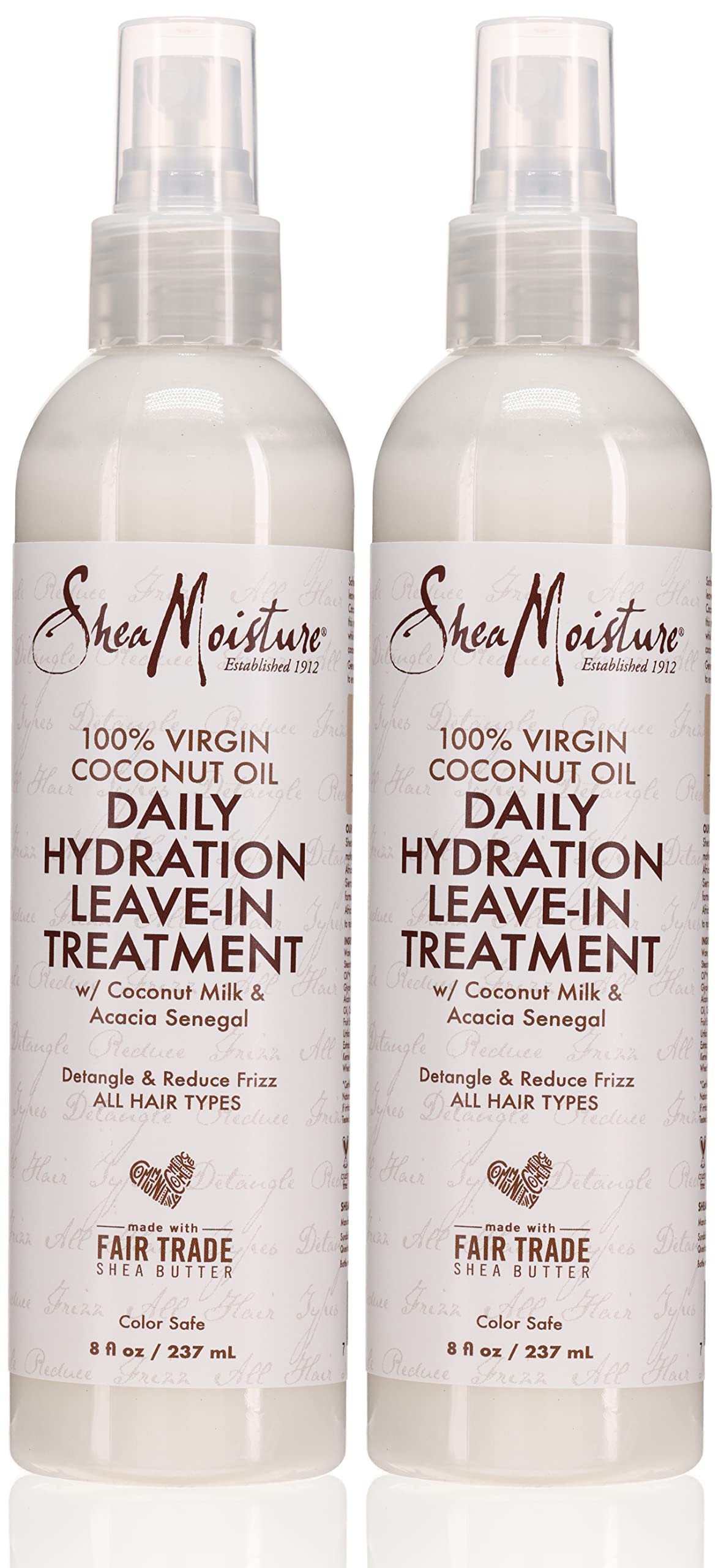 Shea Moisture 100% Virgin Coconut Oil Leave-In Treat 8 Ounce (237ml) (2 Pack)