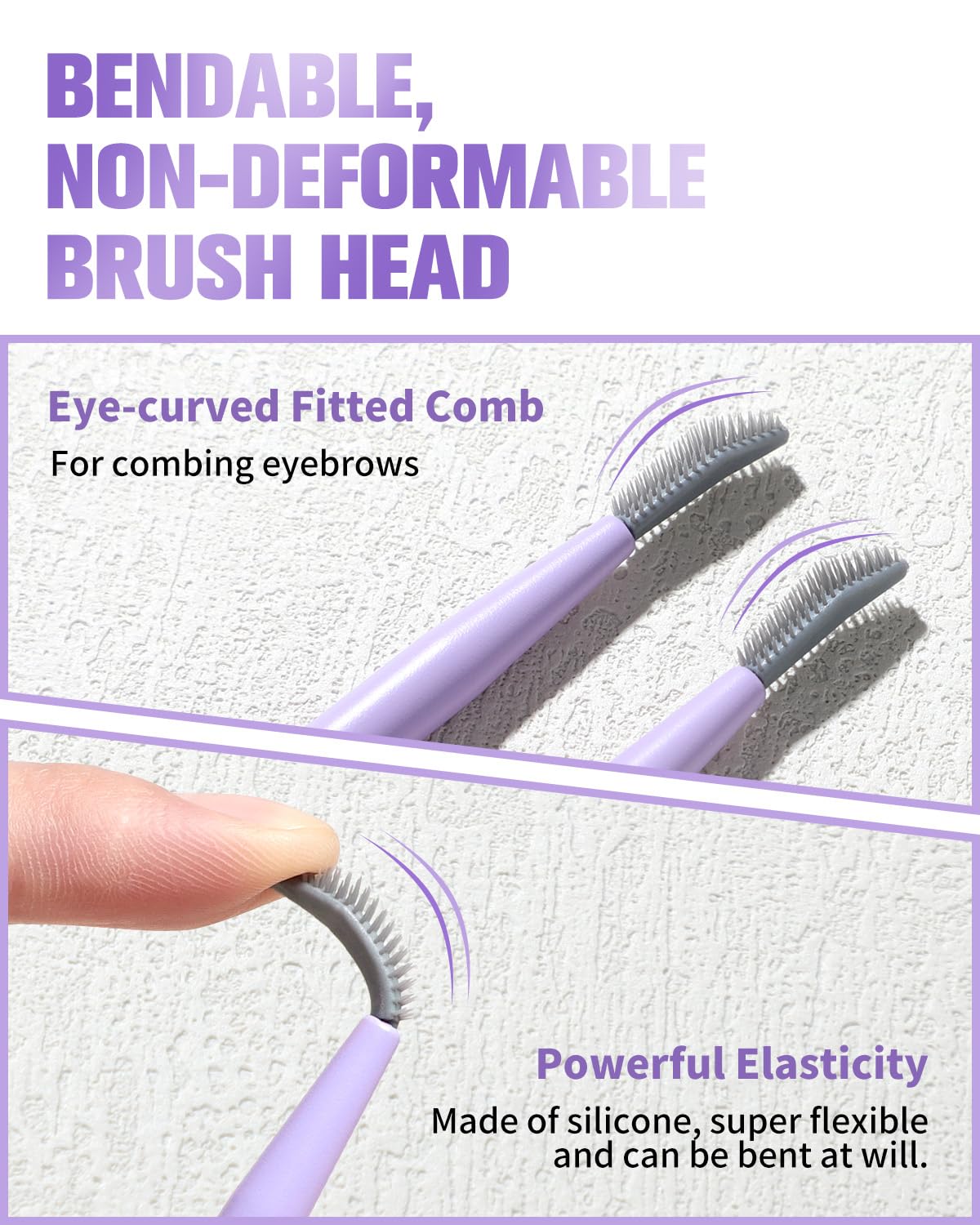 EIGSHOW Dual-Ended Eyebrow Brush with Silver Ion Bristles - Precision Brow Brush and Comb for Lining, Sculpting, Professional Ey