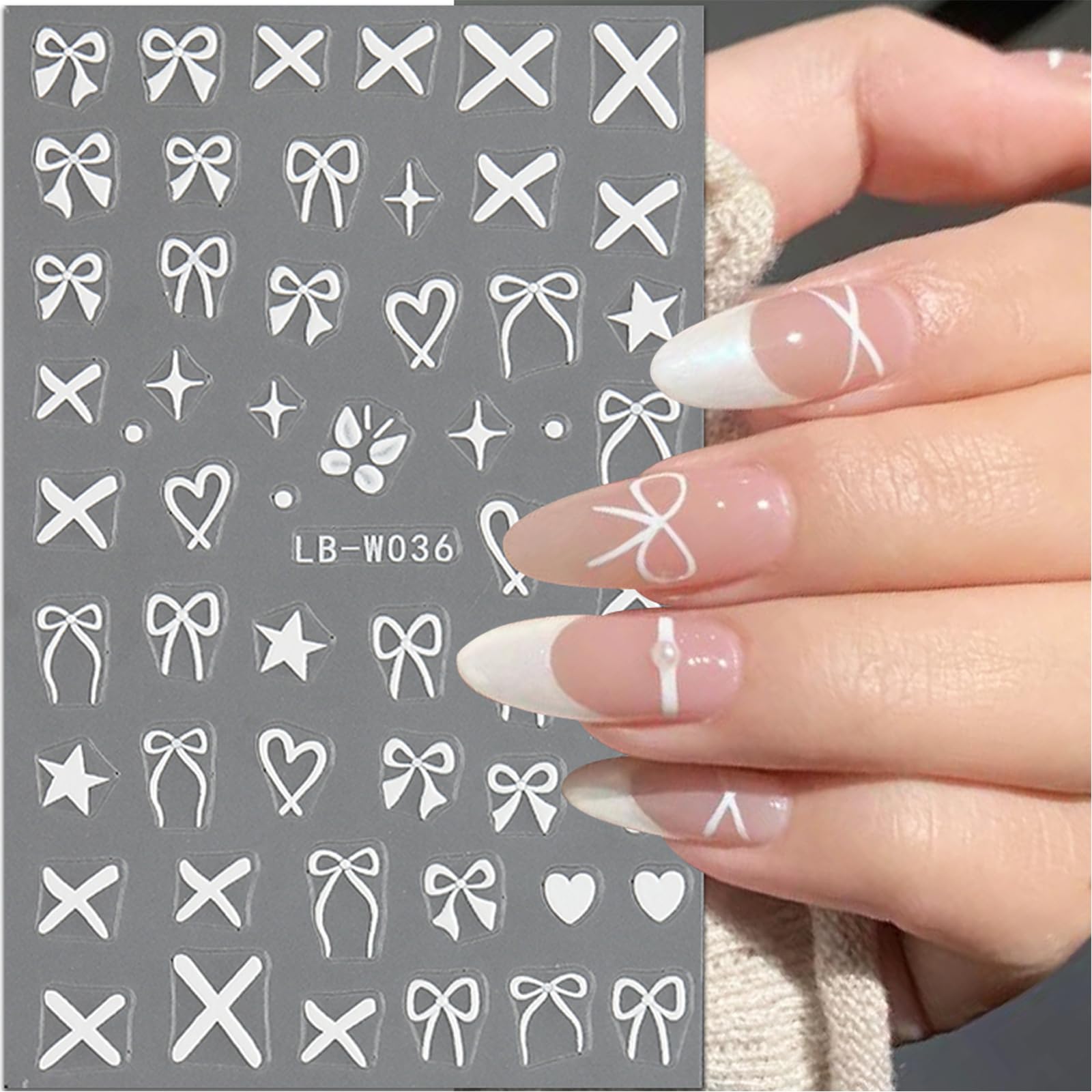 8Sheet Valentine'S Day Nail Stickers Pink Red Lover Bow Nail Art Stickers Colorful Star Butterfly Nail Decals 3D Self-Adhesive P