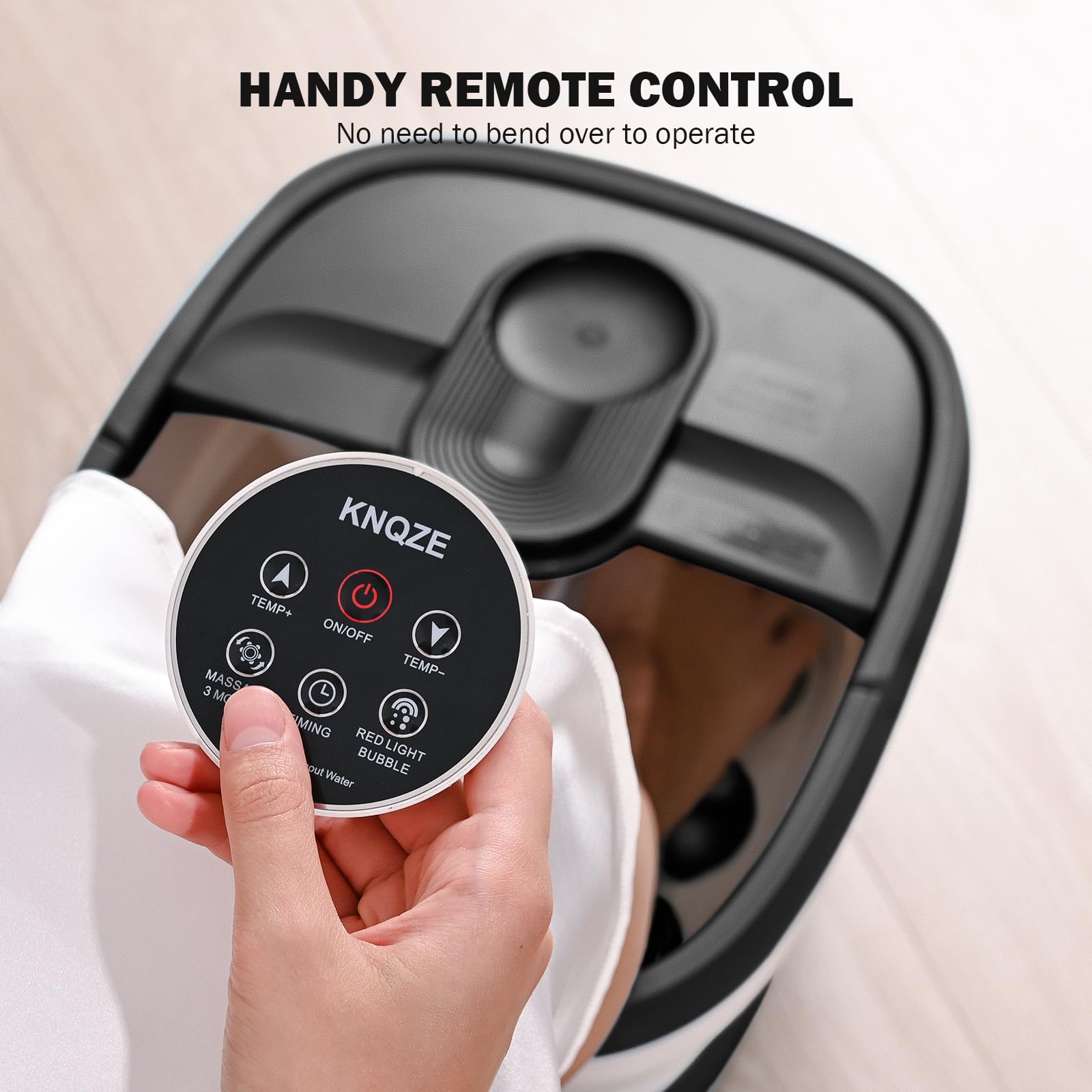 Electric Motorized Foot Spa with Heat, Bubble Massage, Remote Control, 24 Shiatsu Massage Balls for Stress Relief and Pedicure (