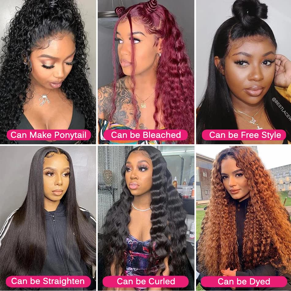 Nervoss Hd Lace Front Wigs Human Hair Water Wave 13X4 Lace Front Wigs Pre Plucked With Baby Hair Deep Wave Glueless Transparent