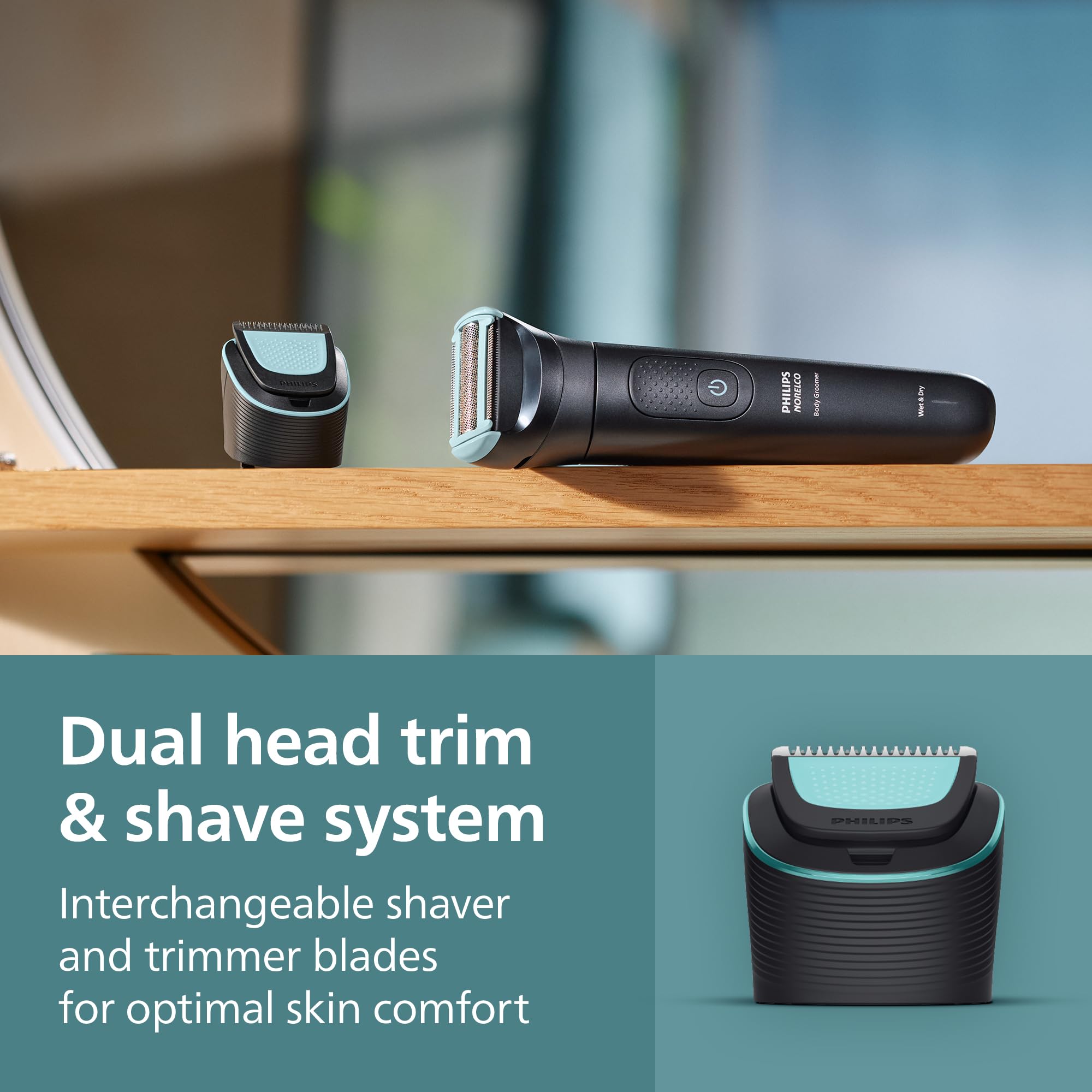 Philips Norelco Body Groomer 5000 Series, Intimate Hair Shaver & Trimmer for Men with Interchangeable & Adjustable Full Body Tri