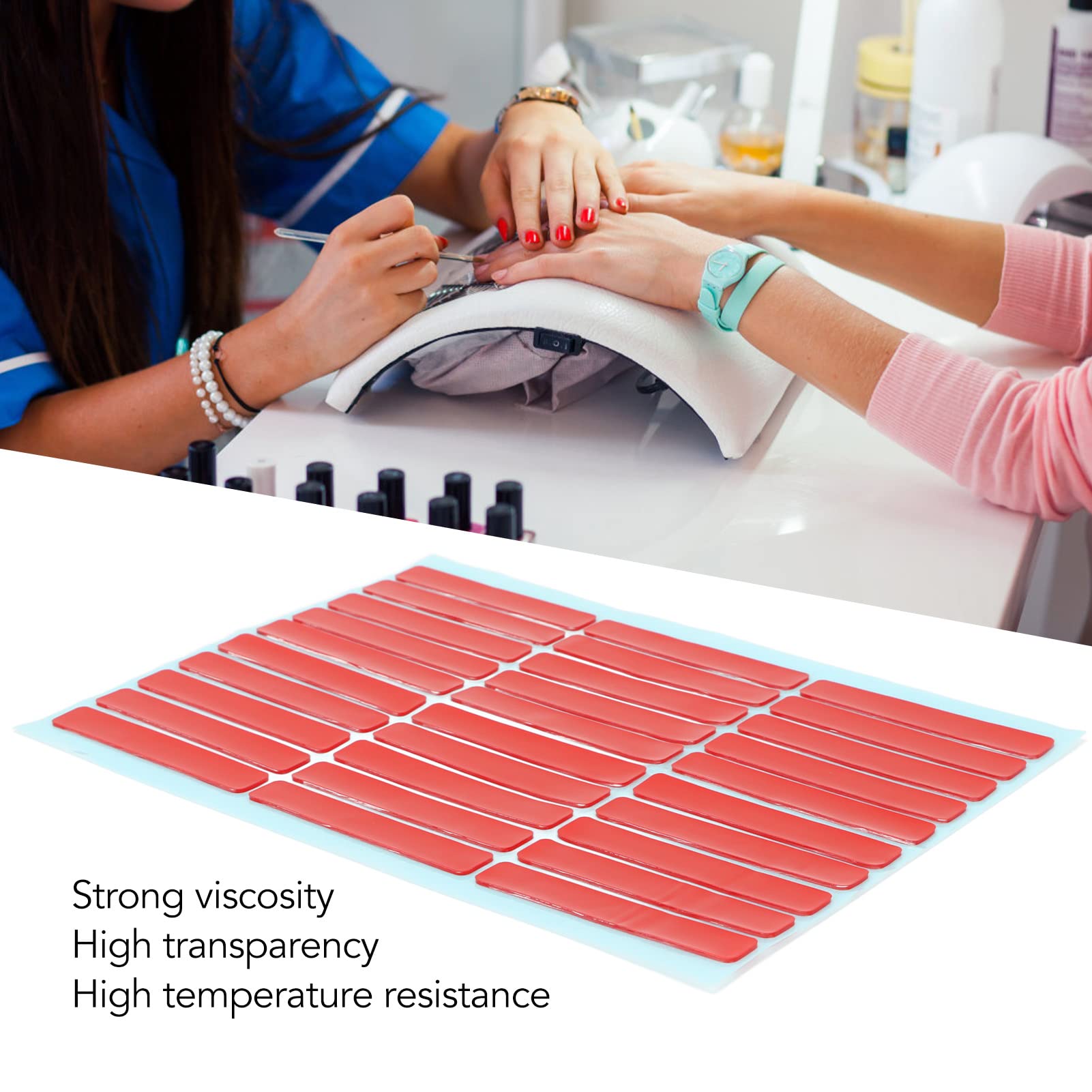 Yuyte Nail Art Mounting Tape, 10 Sheet Transparent Adhesive Tape For Nail Tip Display, Home And Salon Use