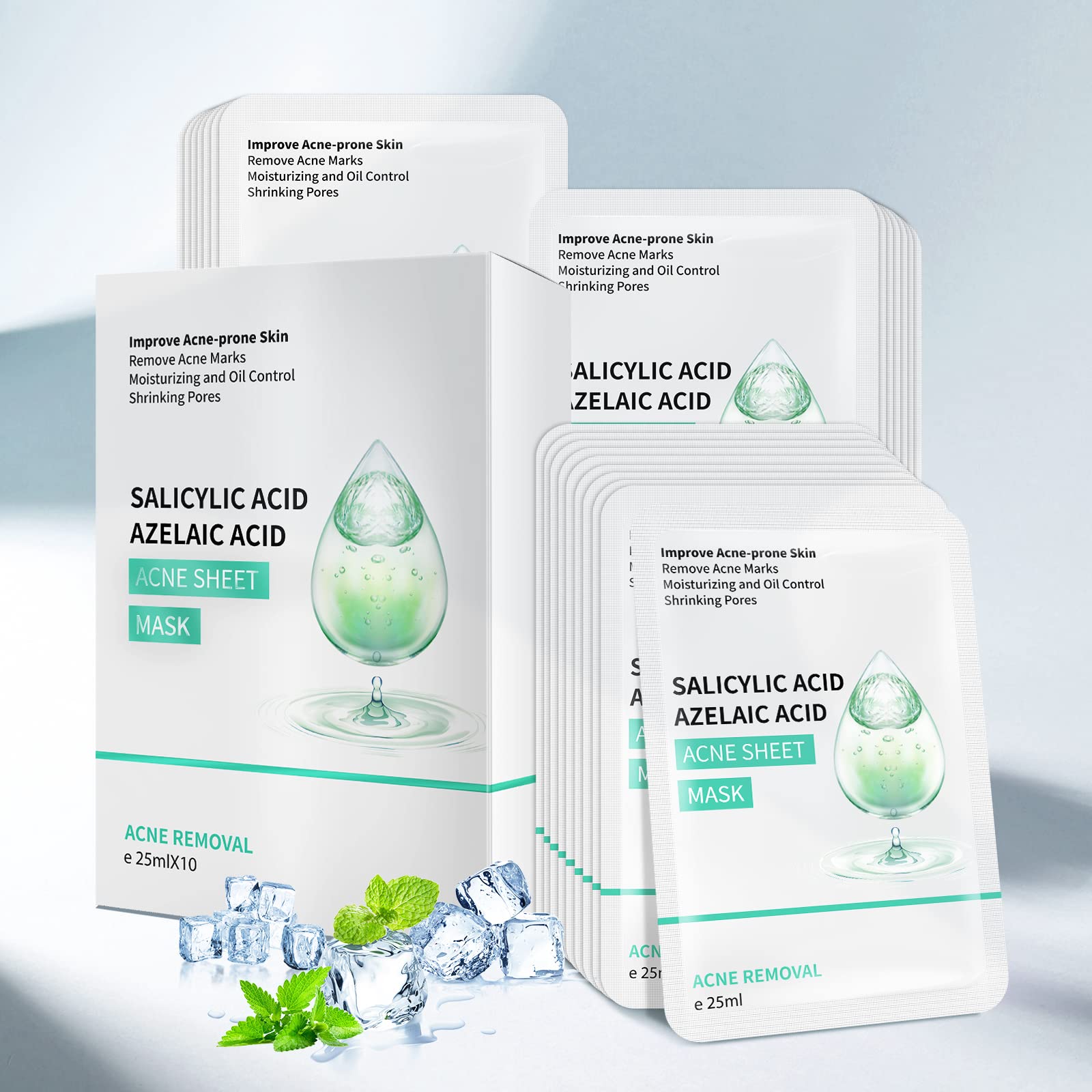 Facial Mask Anti Acne Face Mask Skin Care, Sheet Masks With Salicylic Acid Acne Sheet Mask For Acne Prone Skin Face Masks Skinca