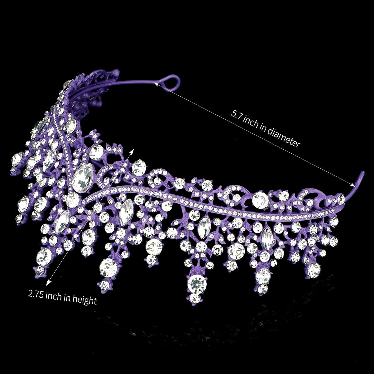 Tobatoba Tiaras For Women, Dark Purple Tiara Crowns For Women, Wedding Tiara For Bride Queen Crown, Royal Princess Quinceanera H