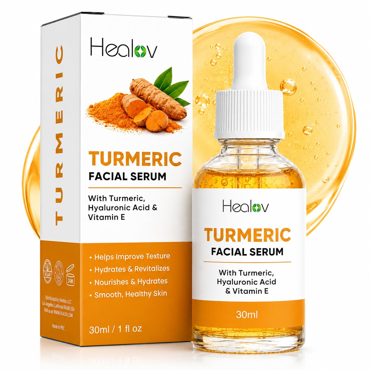 Turmeric Face Serum  Brightening Serum with Hyaluronic Acid & Vitamin E