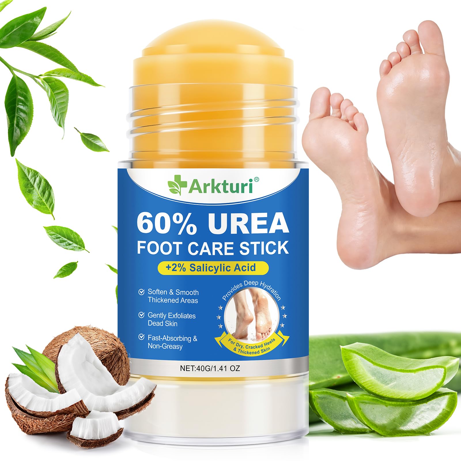 Zyloqj Urea Cream 60 Percent for Feet Maximum Strength, Urea Foot Stick, 60% Urea Cream Stick plus 2% Salicylic Acid, Urea Foot 