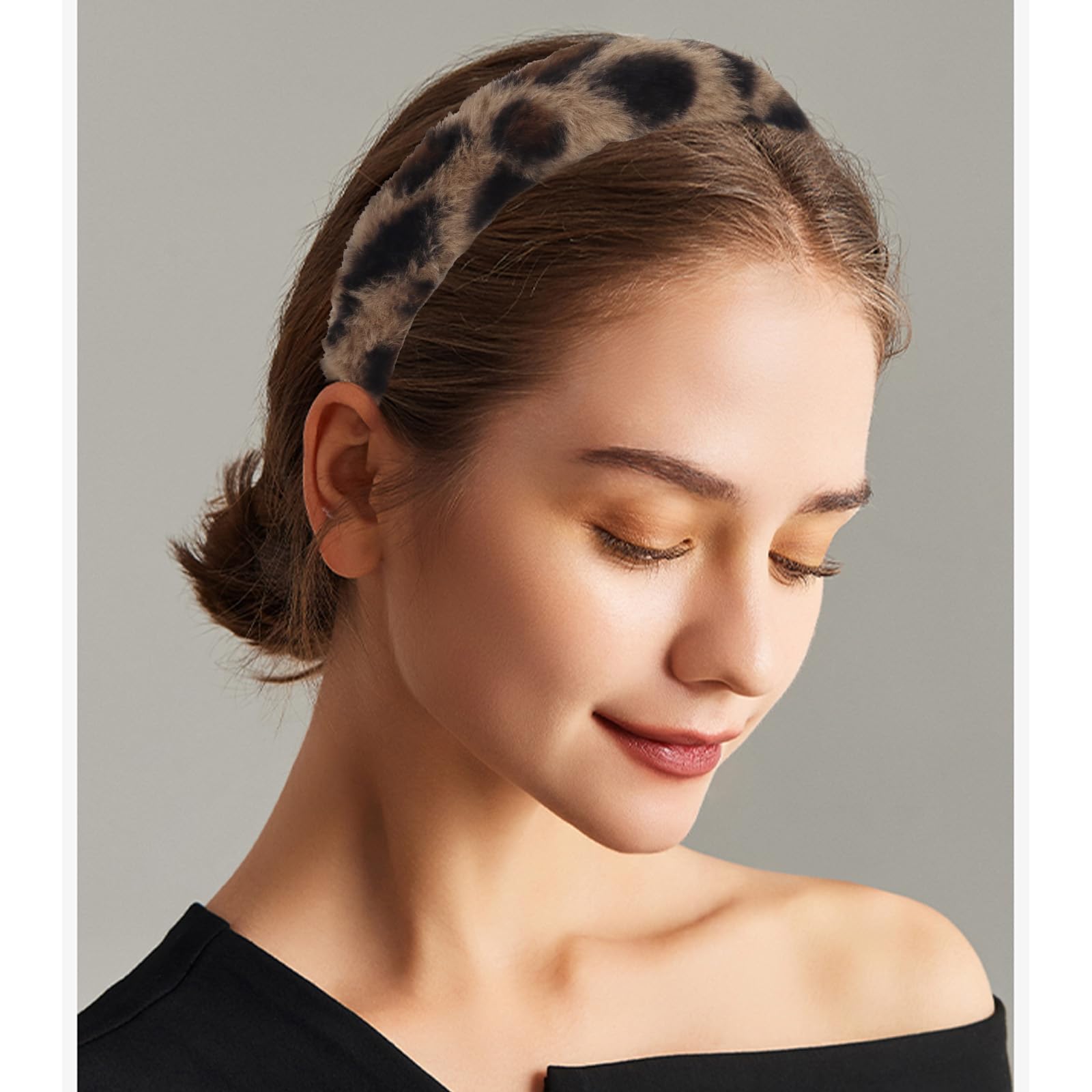 Casoty 3 Pcs Leopard Headbands, Headbands for Women, Cheetah Accessories for Women Girls