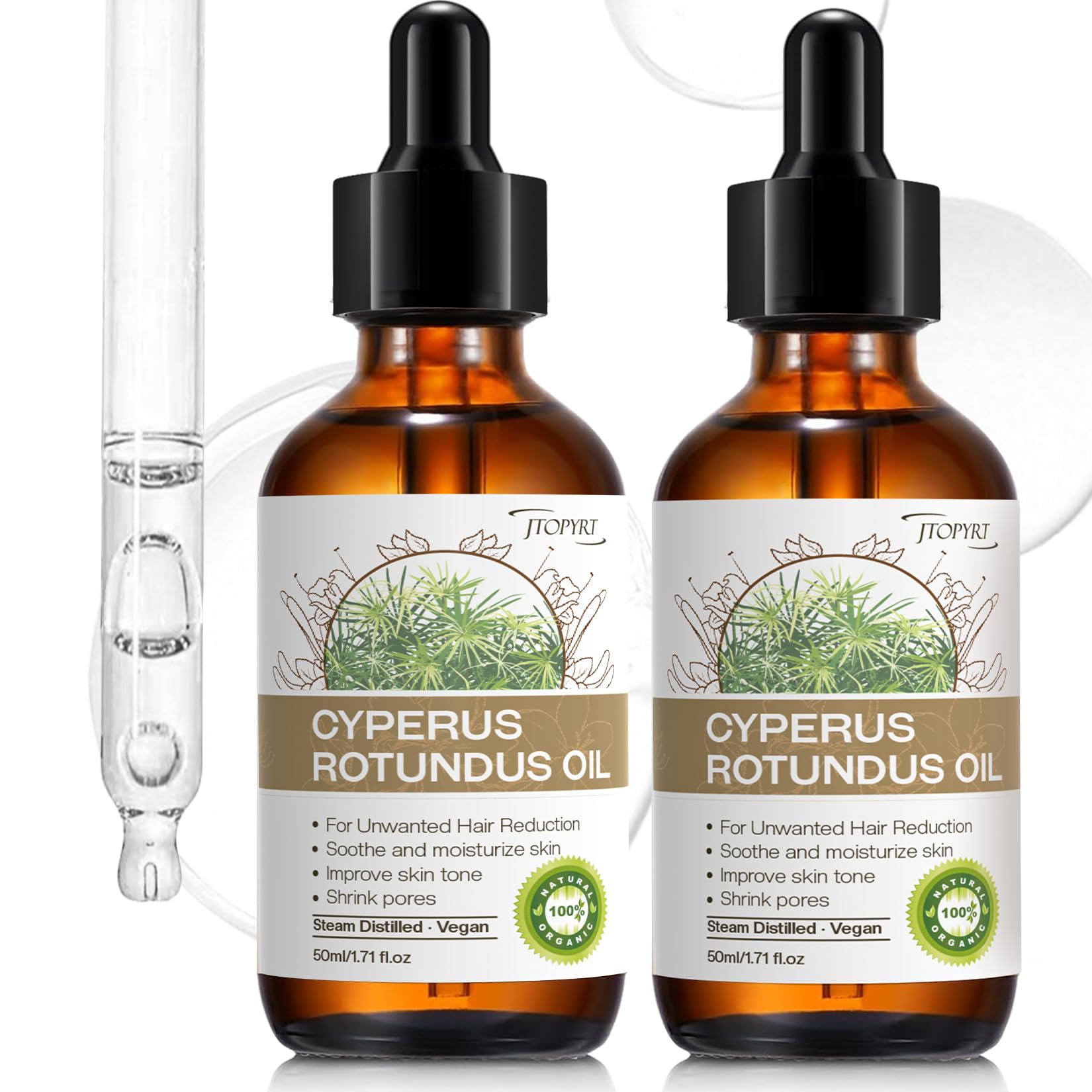Cyperus Rotundus Oil for Hair Removal: Reducing Hairs Growth Density in 8 Weeks Prevents Ingrown Hairs Thinner & Less Dense Hair