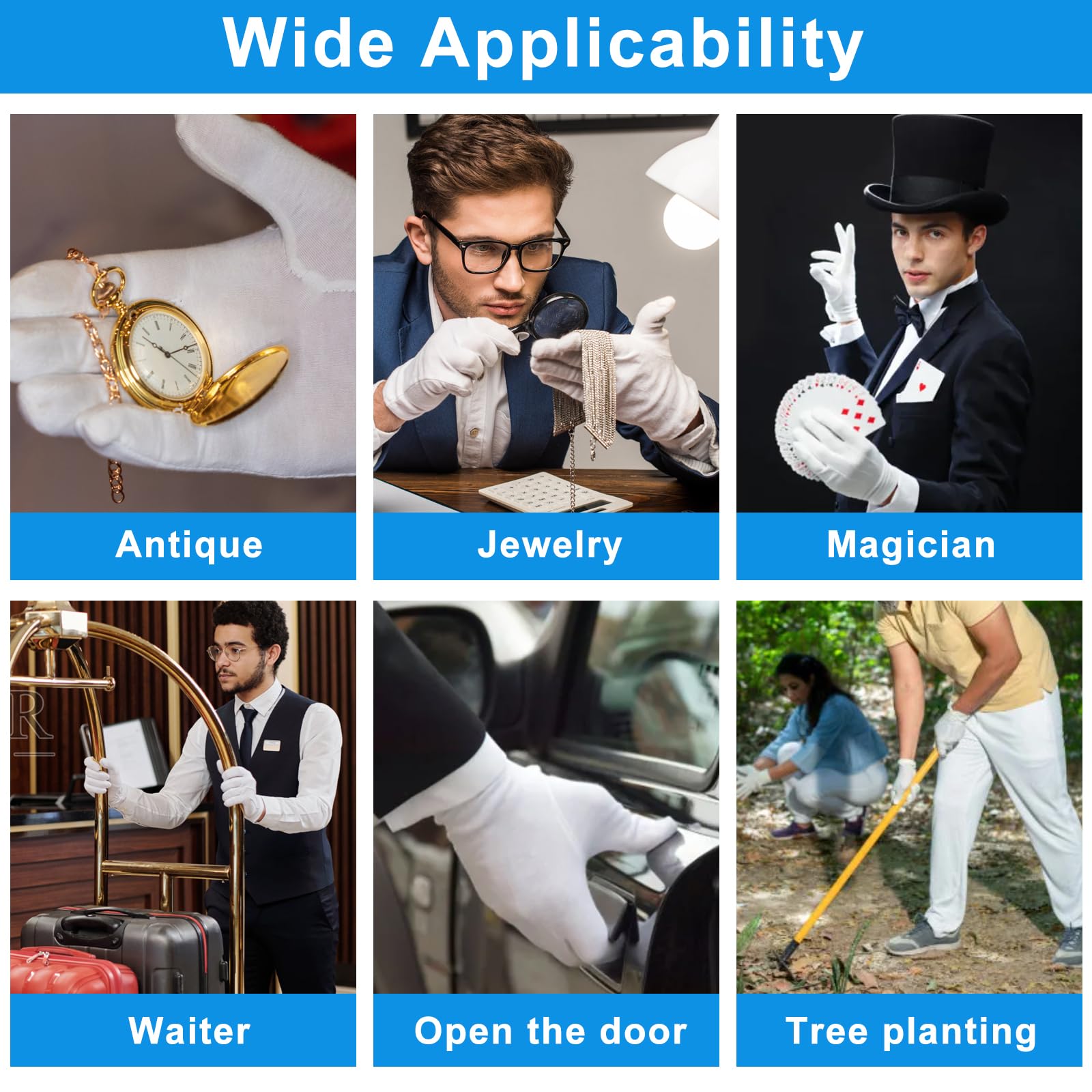 3 Pairs White Cotton Gloves For Dry Hands Sleeping, Premium Cotton Gloves For Eczema Lotion, Hand Gloves Moisturizing Overnight,