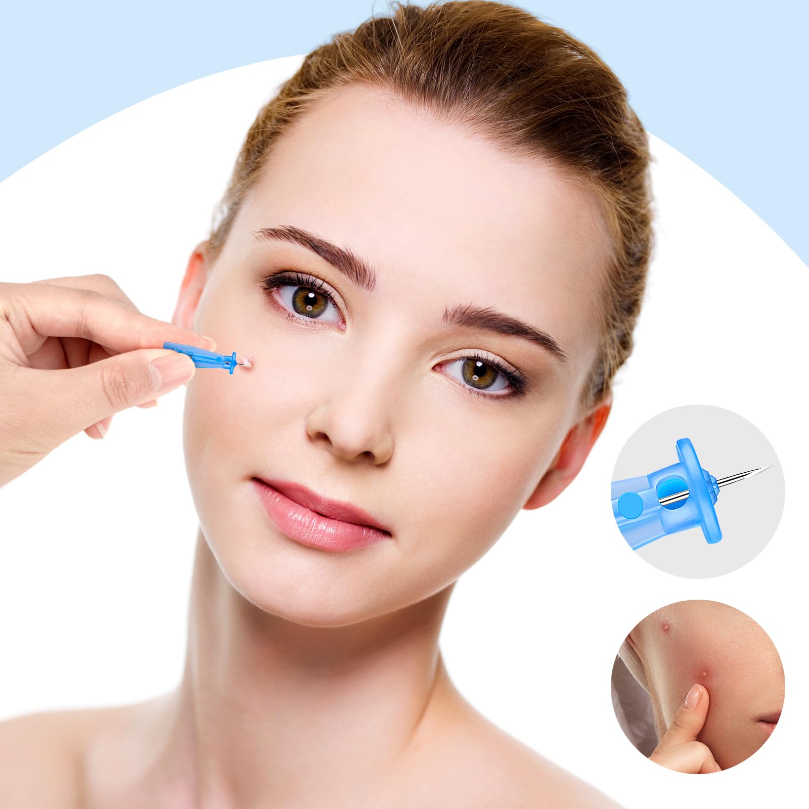 Acne Needle Tool, 60Pcs Disposable Pimple Needles & 72 Dots Acne Stickers | Blemish & Blackhead Removal Tools