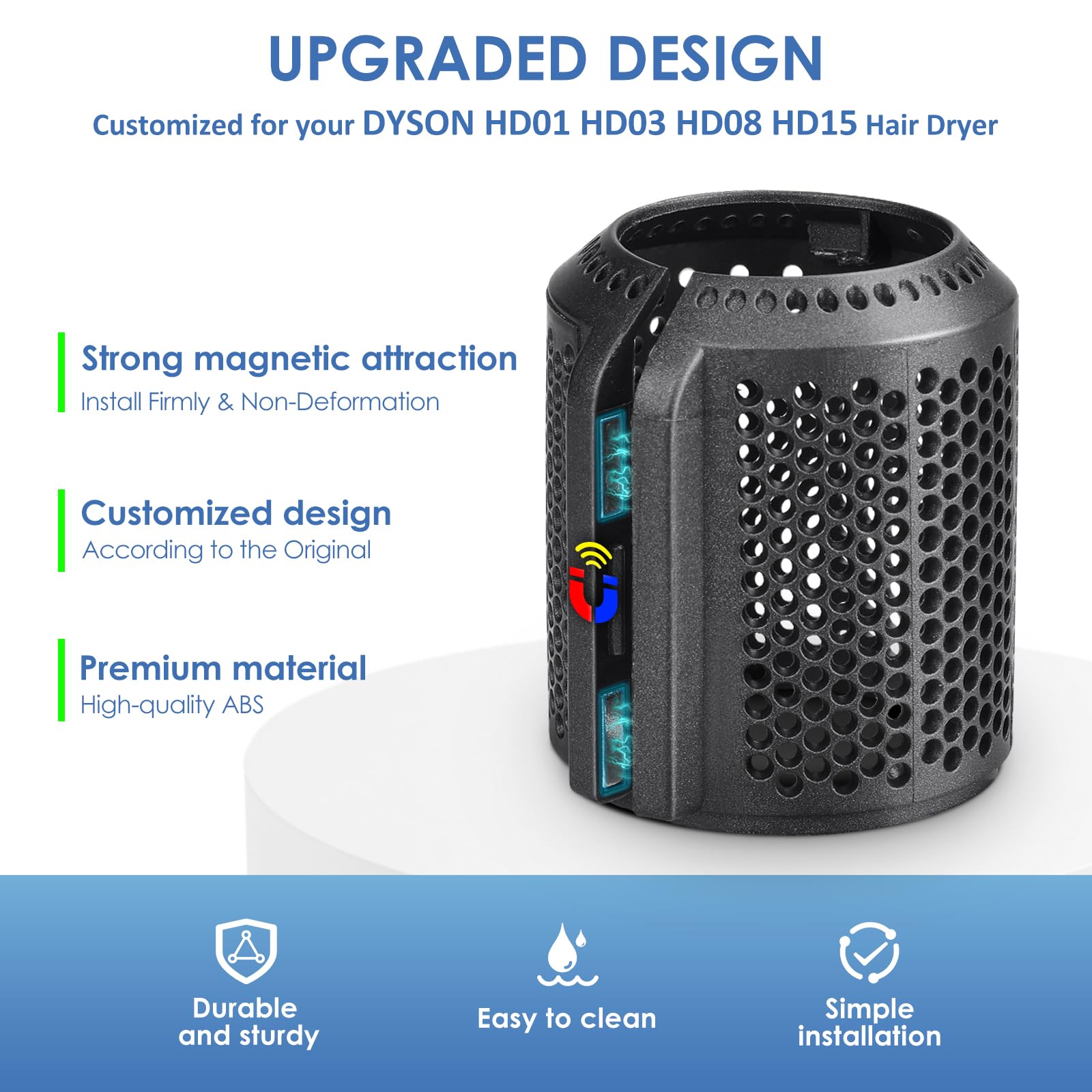 Magnetic Outer Filter Cover Compatible With Dyson Supersonic Hd01 Hd03 Hd08 Hd15 Hair Dryer Attachment, Hair Dryer Filter Cage R