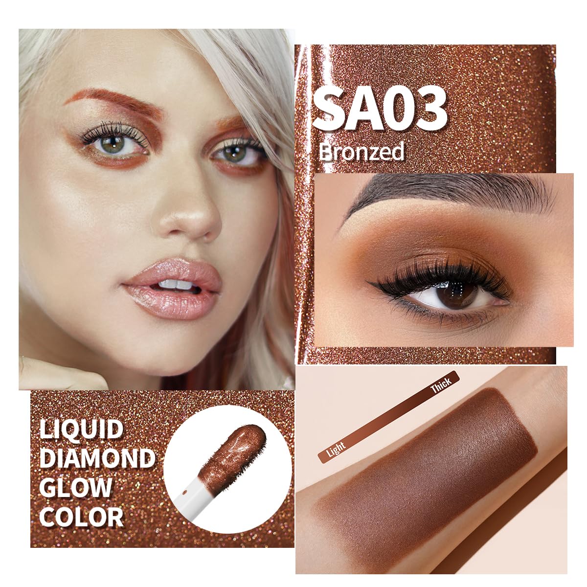 Oulac Matte Eye Shadow Matte Eyeshadow Coffe Eyeshadow Liquid Eyeshadow Base& Cream Bronzer Duo| Buildable Smooth Eye Makeup, Wr