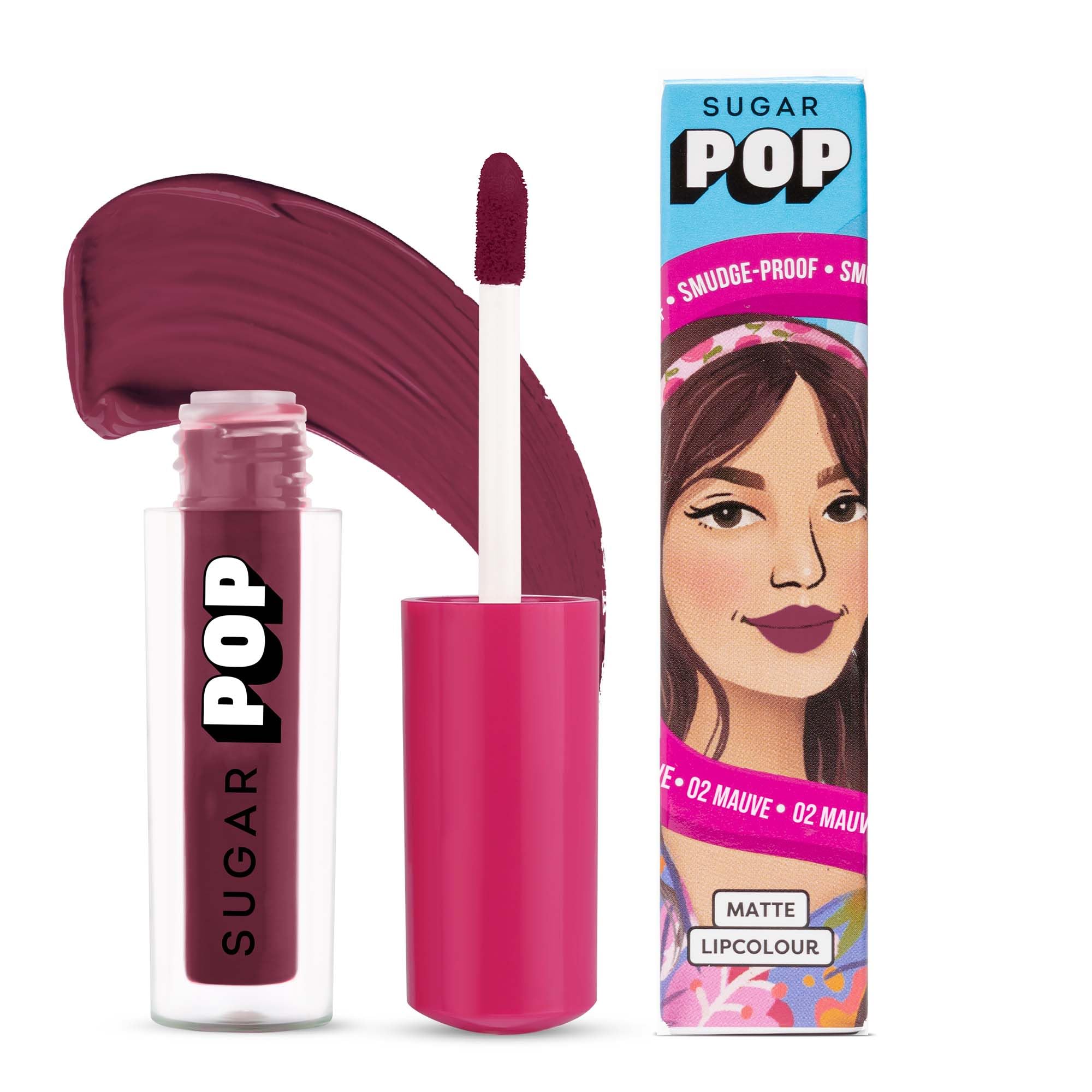 Sugar Pop Matte Lipcolour | Lasts Upto 8 Hrs L Mauve Lipstick For Women L Vitamin E Infused | Non-Drying, Smudge Proof, Long Las
