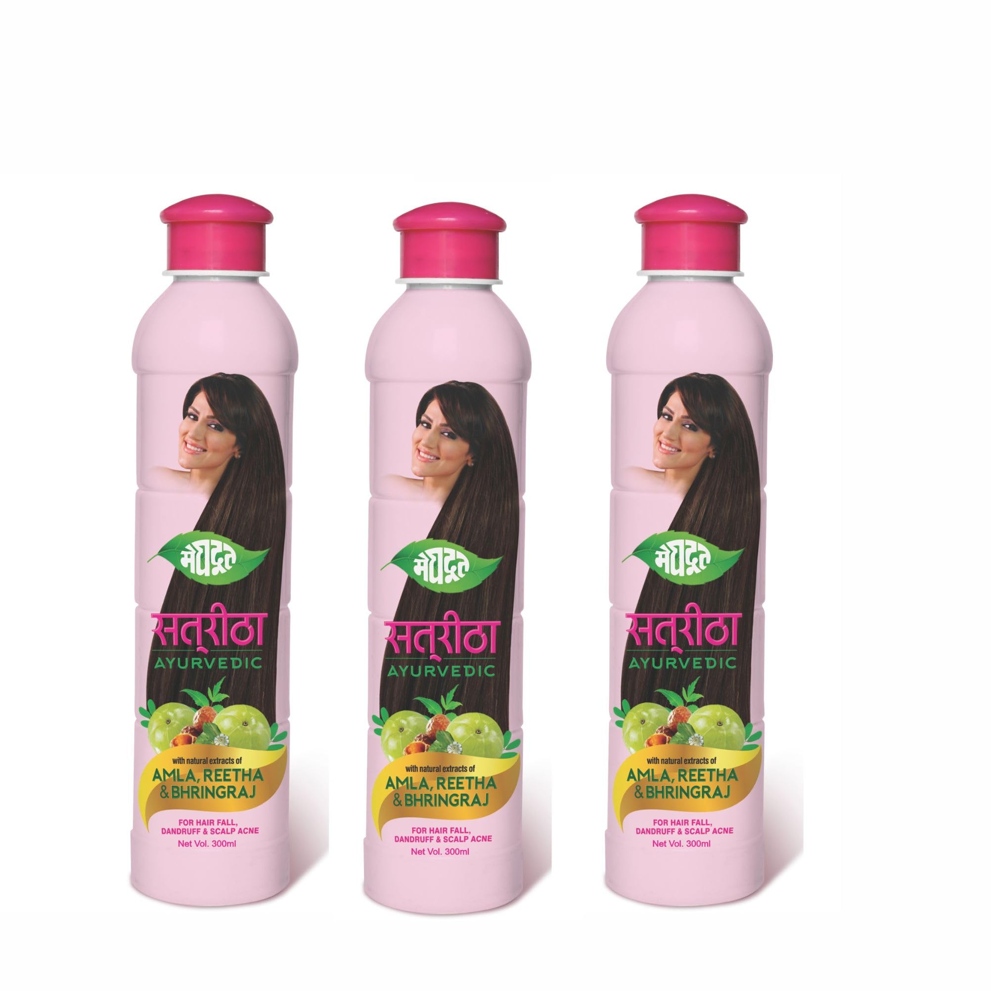 Meghdoot Ayurvedic Satreetha Shampoo Enriched With Natural Extracts Of Amla, Reetha & Bhringraj For Hair Fall Control & Scalp Ac